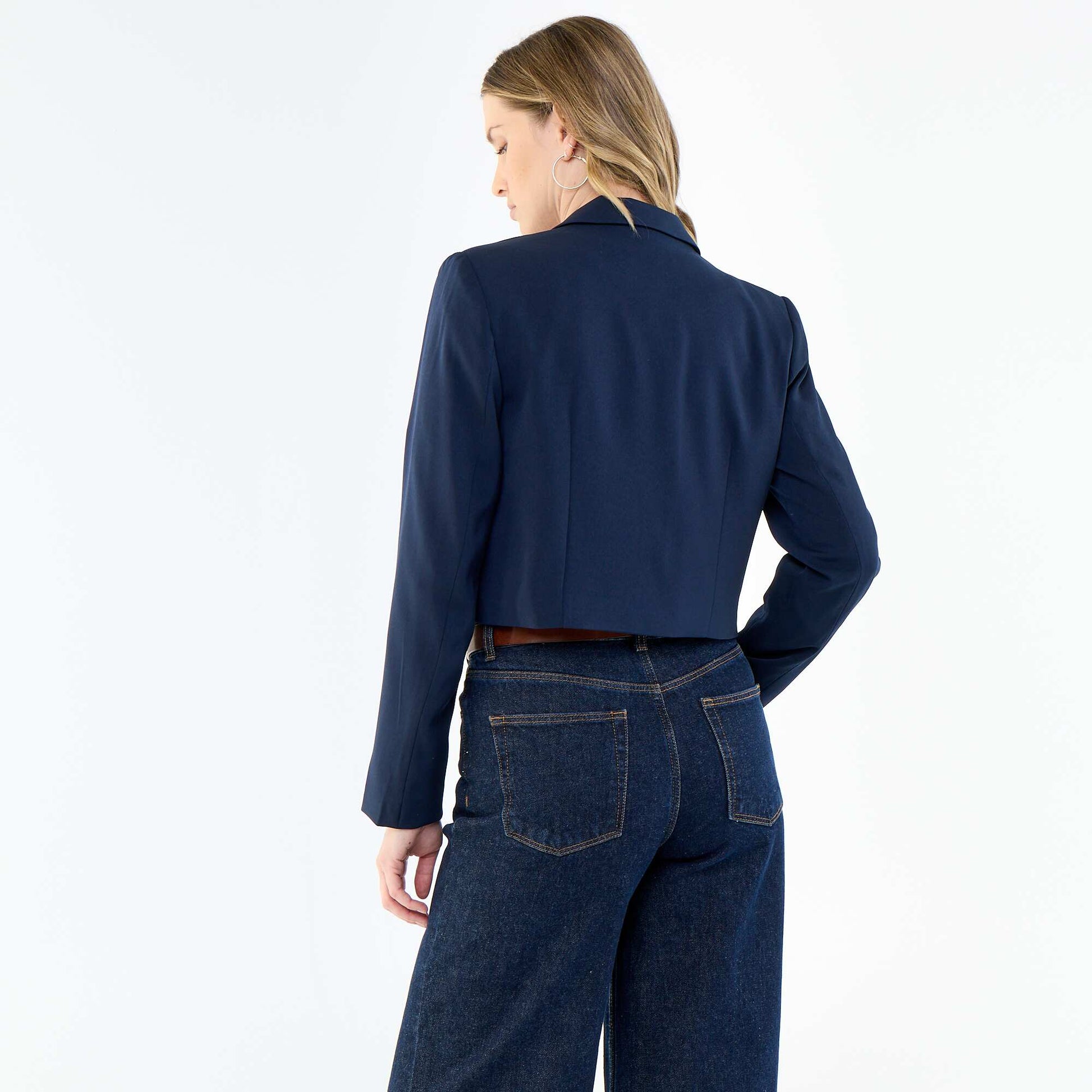 Veste de tailleur coupe courte BLEU