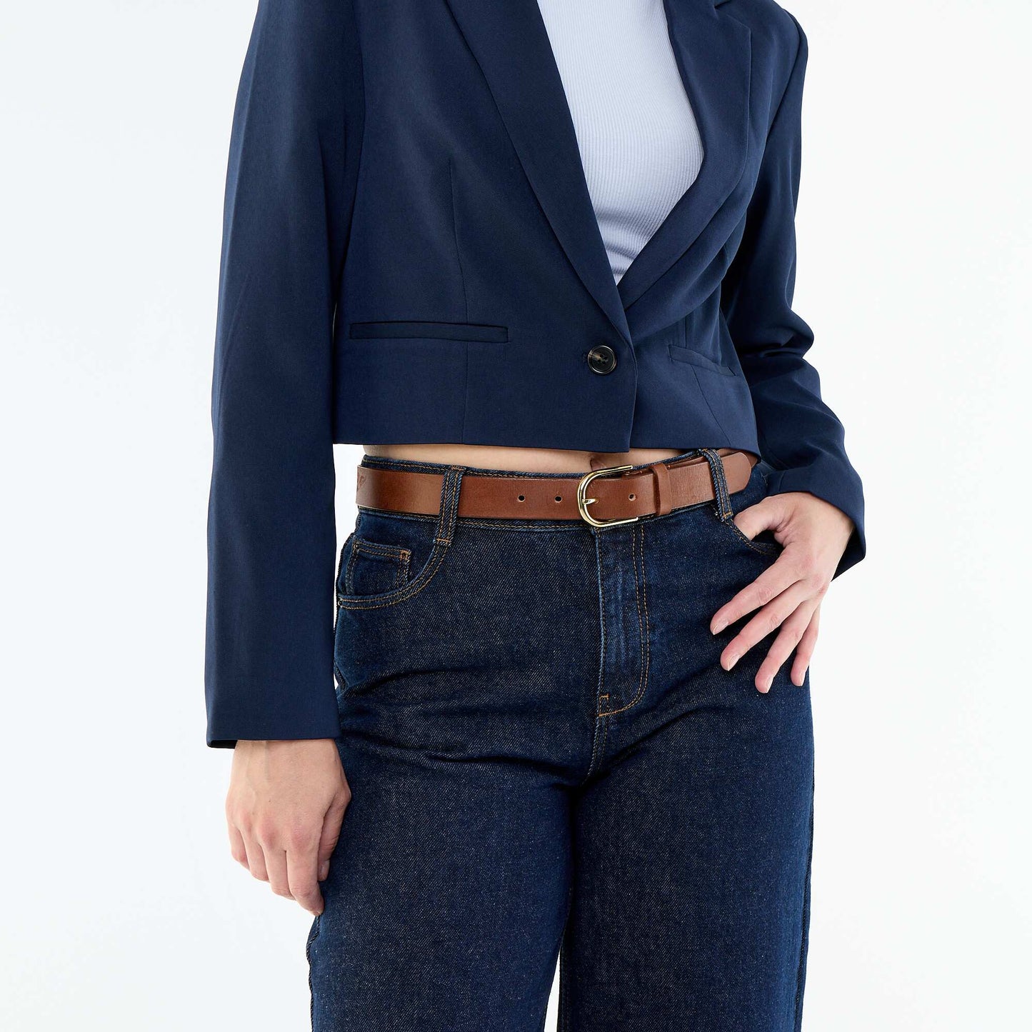 Veste de tailleur coupe courte BLEU