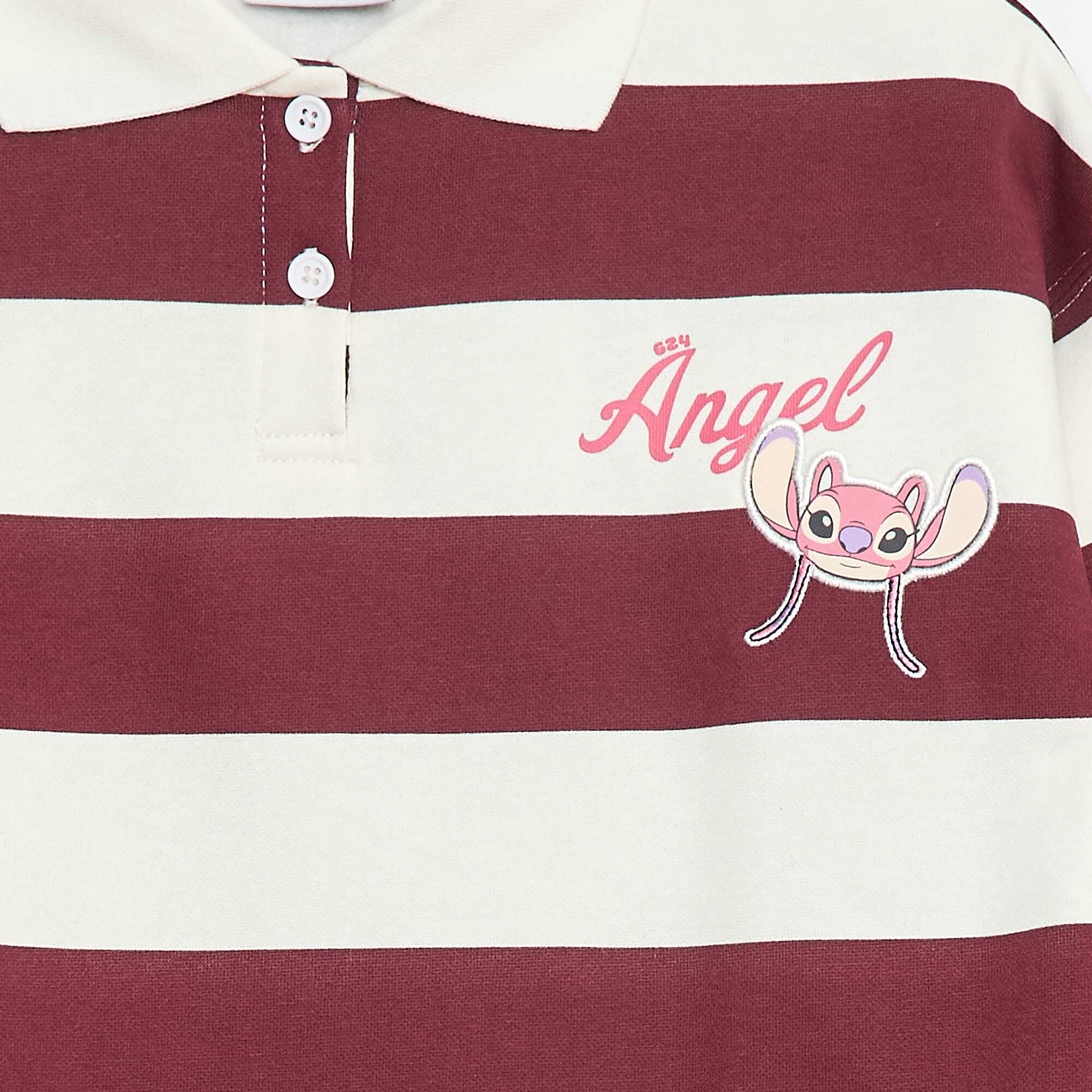 Polo à rayures imprimé 'Angel' 'Disney' ROUGE