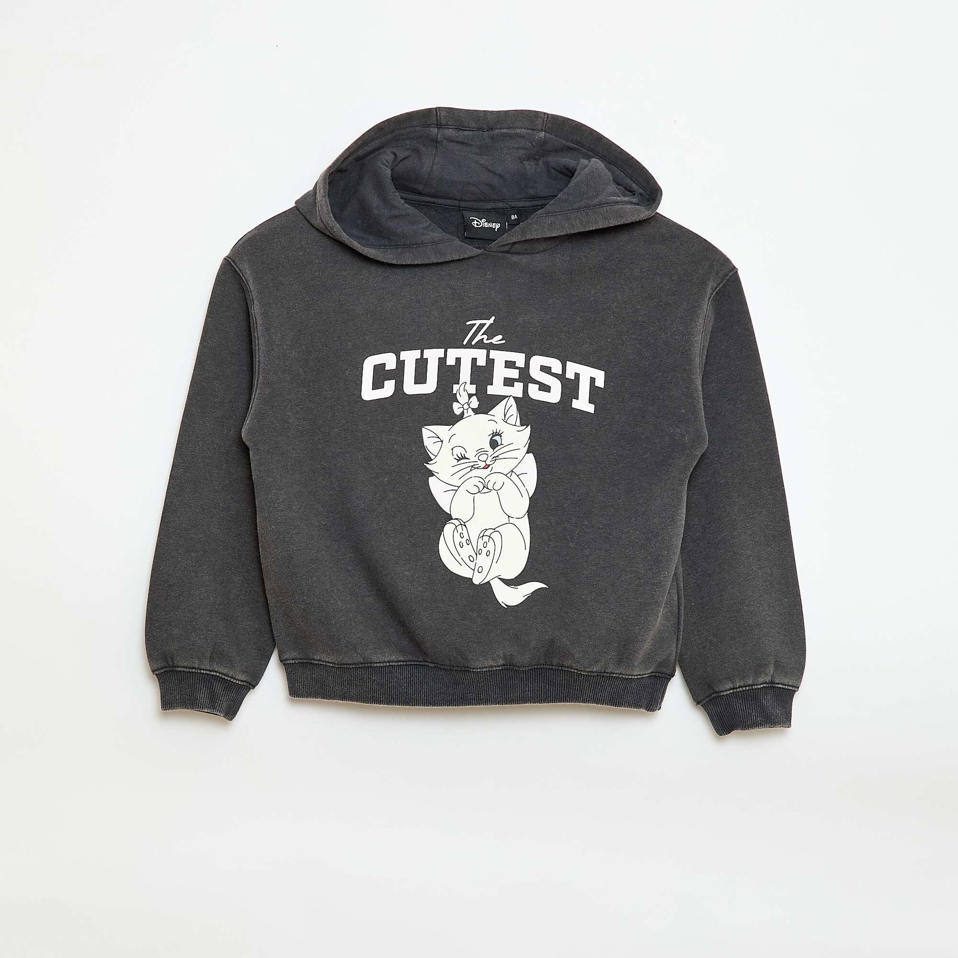 Sweat à capuche imprimé 'Stitch' NOIR