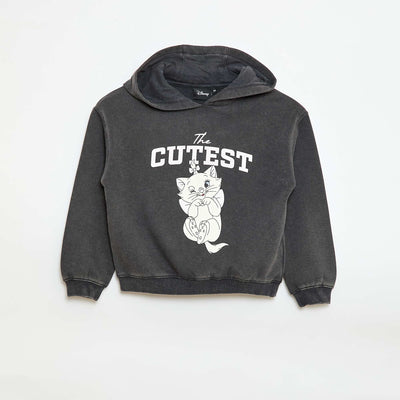 Sweat à capuche imprimé 'Stitch' NOIR
