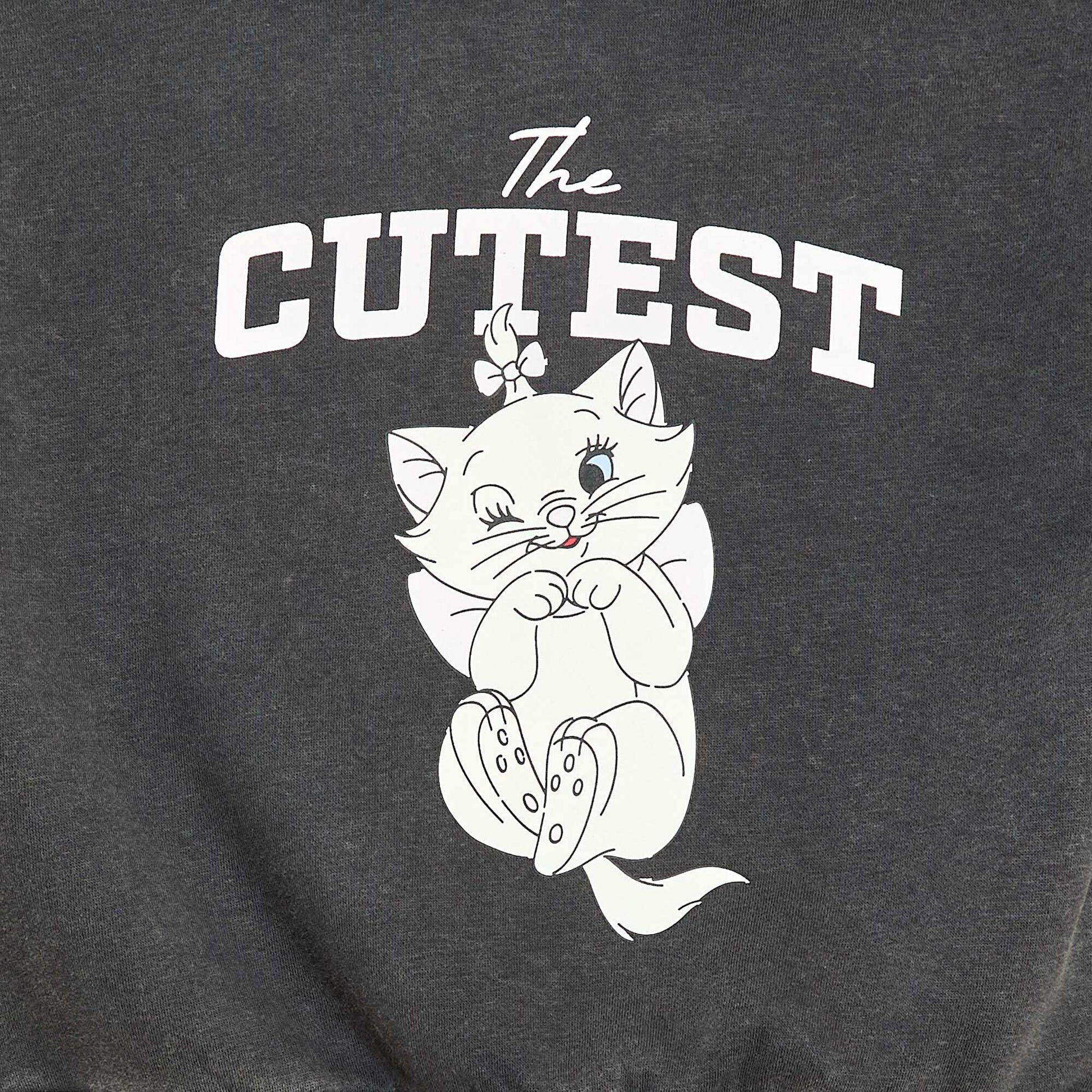 Sweat à capuche imprimé 'Stitch' NOIR