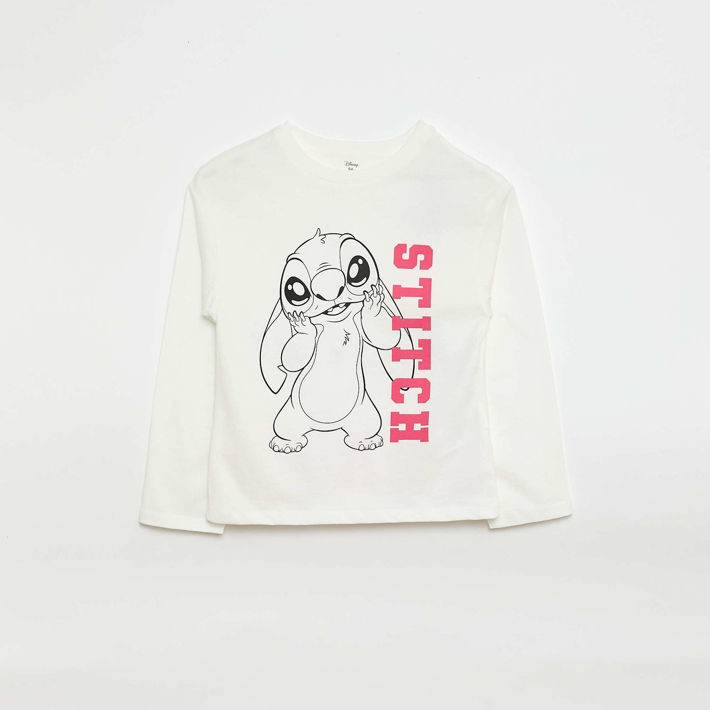 Tee-shirt 'Stitch' 'Disney' à manches longues BLANC