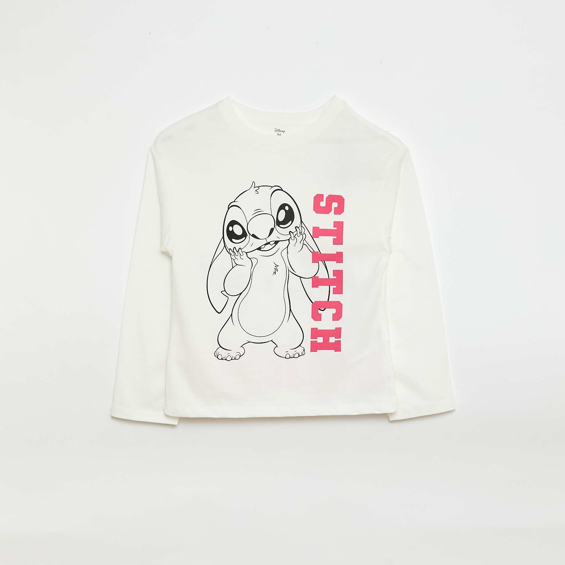 Tee-shirt 'Stitch' 'Disney' à manches longues BLANC