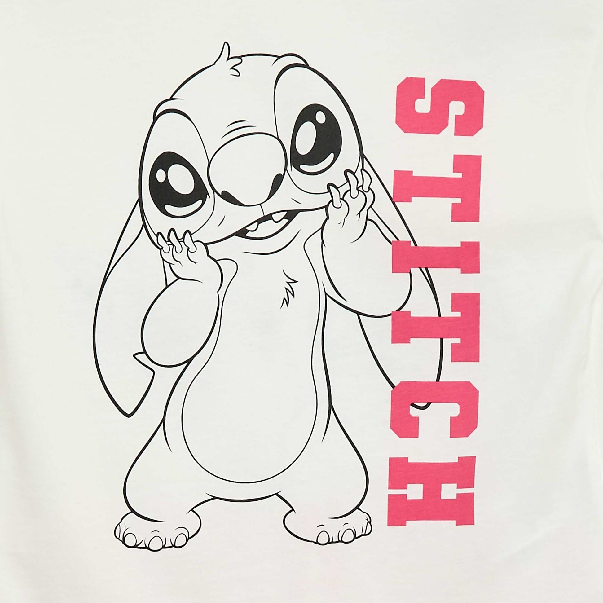 Tee-shirt 'Stitch' 'Disney' à manches longues BLANC