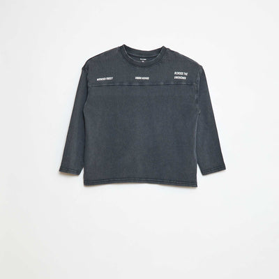 T-shirt à manches longues style sport américain NOIR