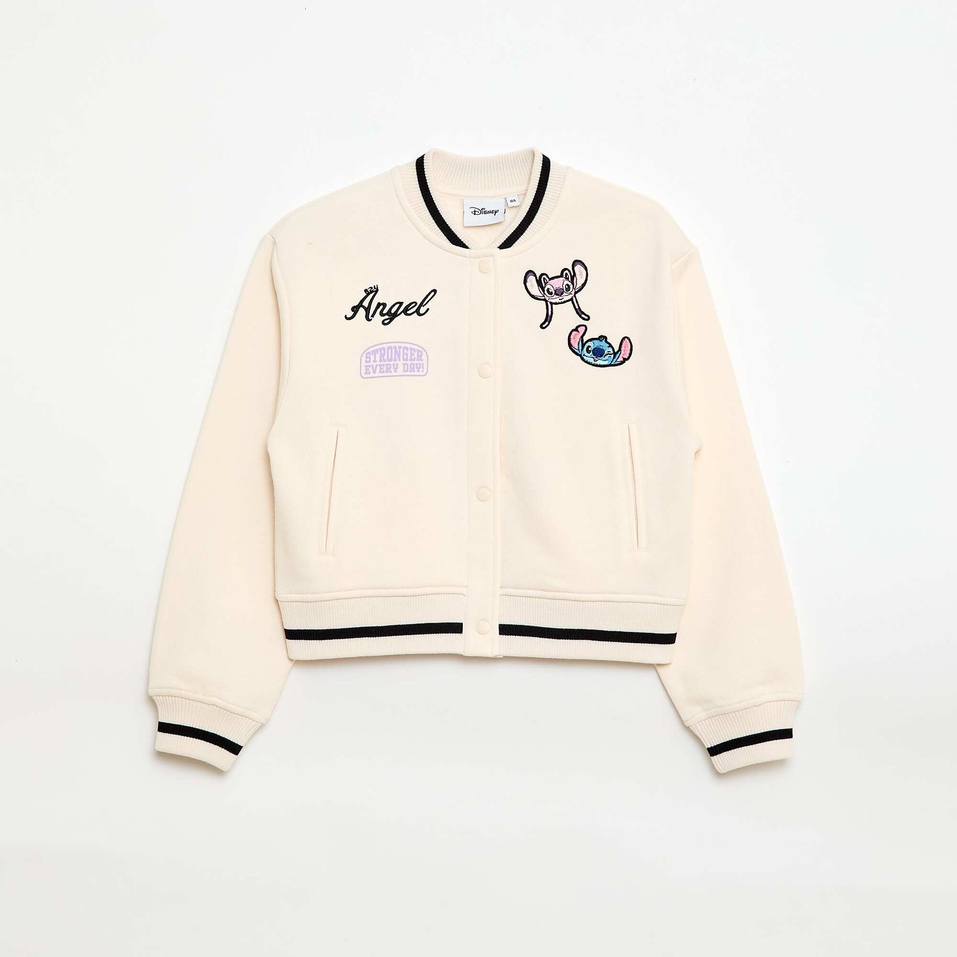 Veste style américain 'Stitch' BLANC