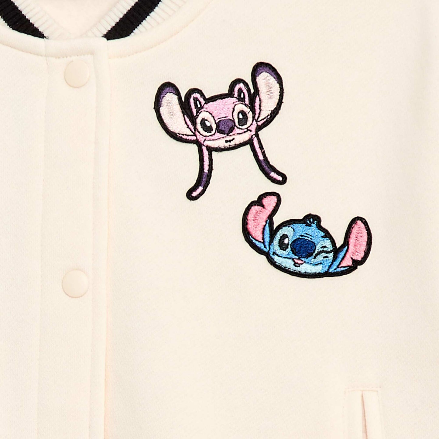 Veste style américain 'Stitch' BLANC