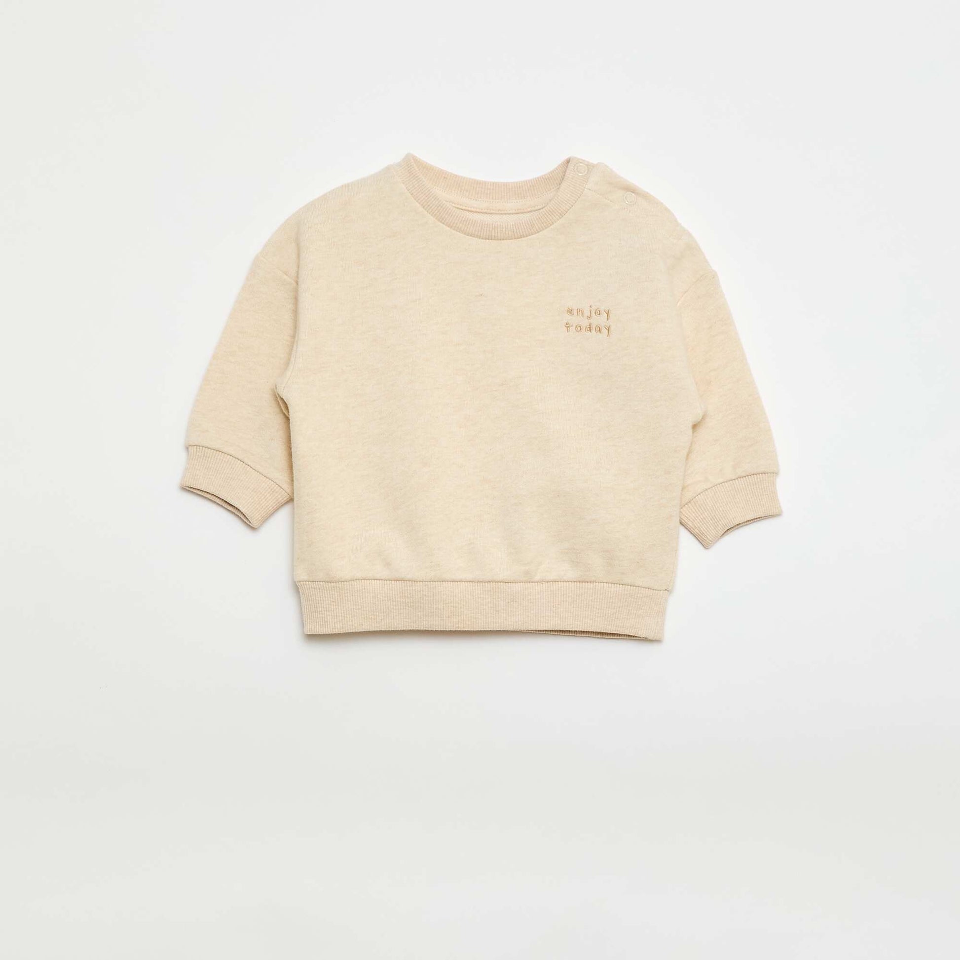 Sweat mouliné en french terry BEIGE