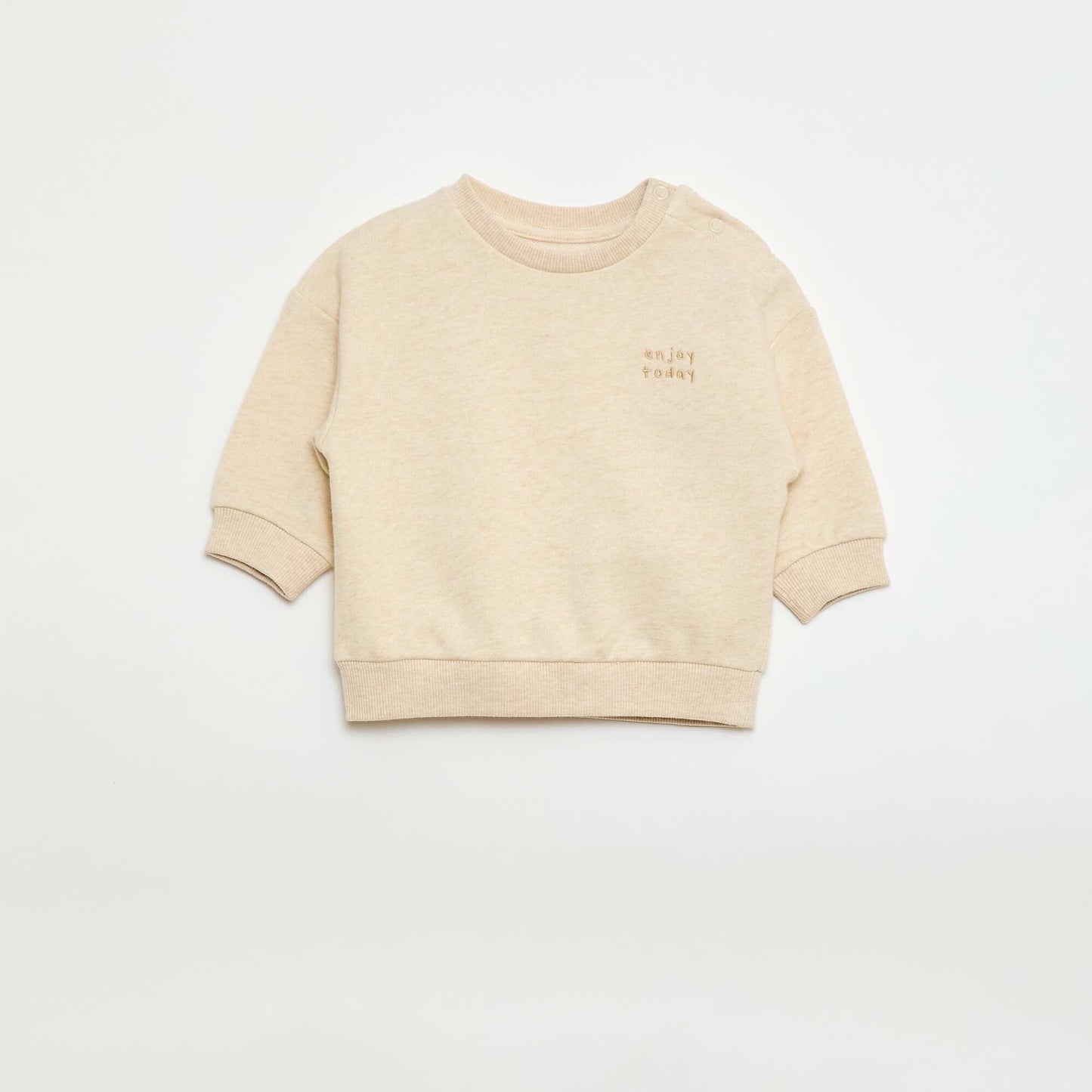 Sweat mouliné en french terry BEIGE