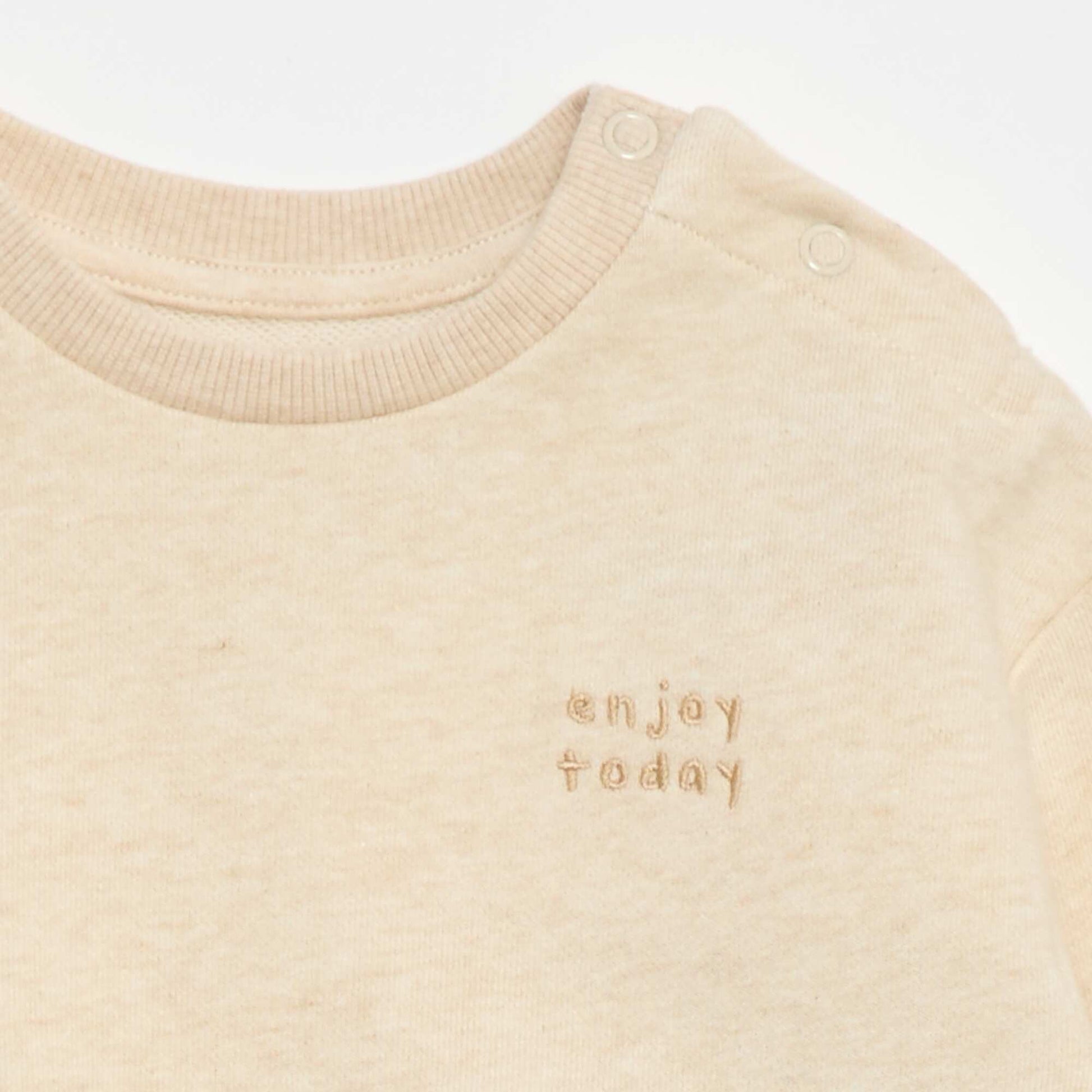 Sweat mouliné en french terry BEIGE
