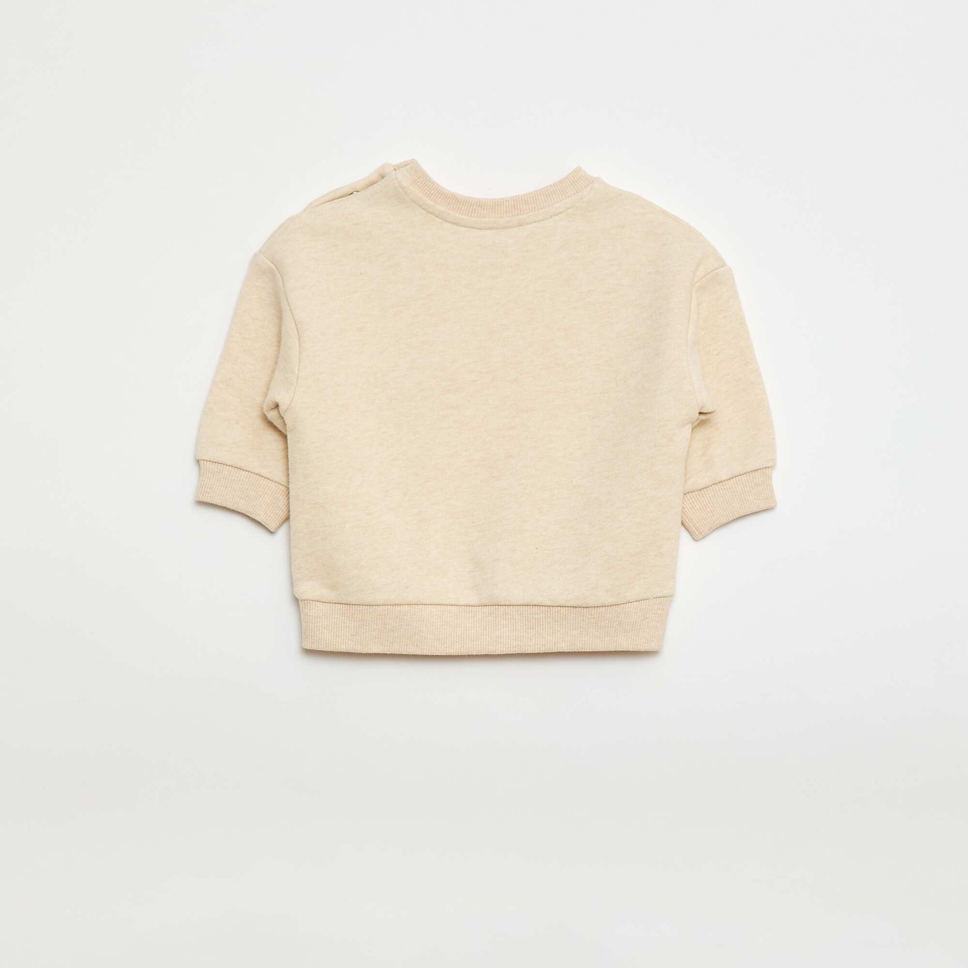 Sweat mouliné en french terry BEIGE