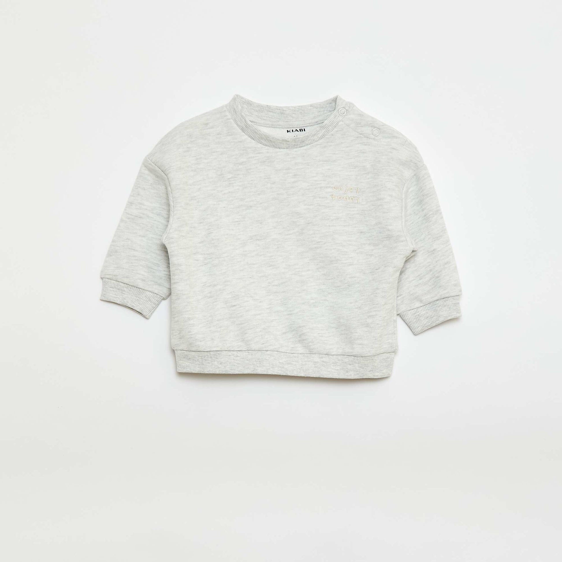 Sweat mouliné en french terry GRIS