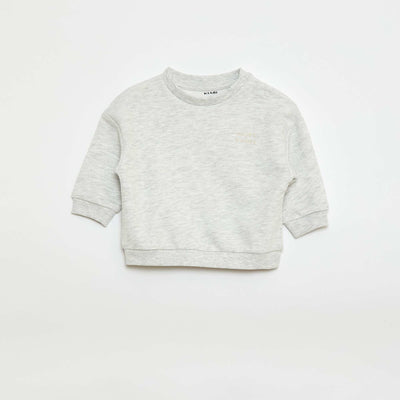 Sweat mouliné en french terry GRIS