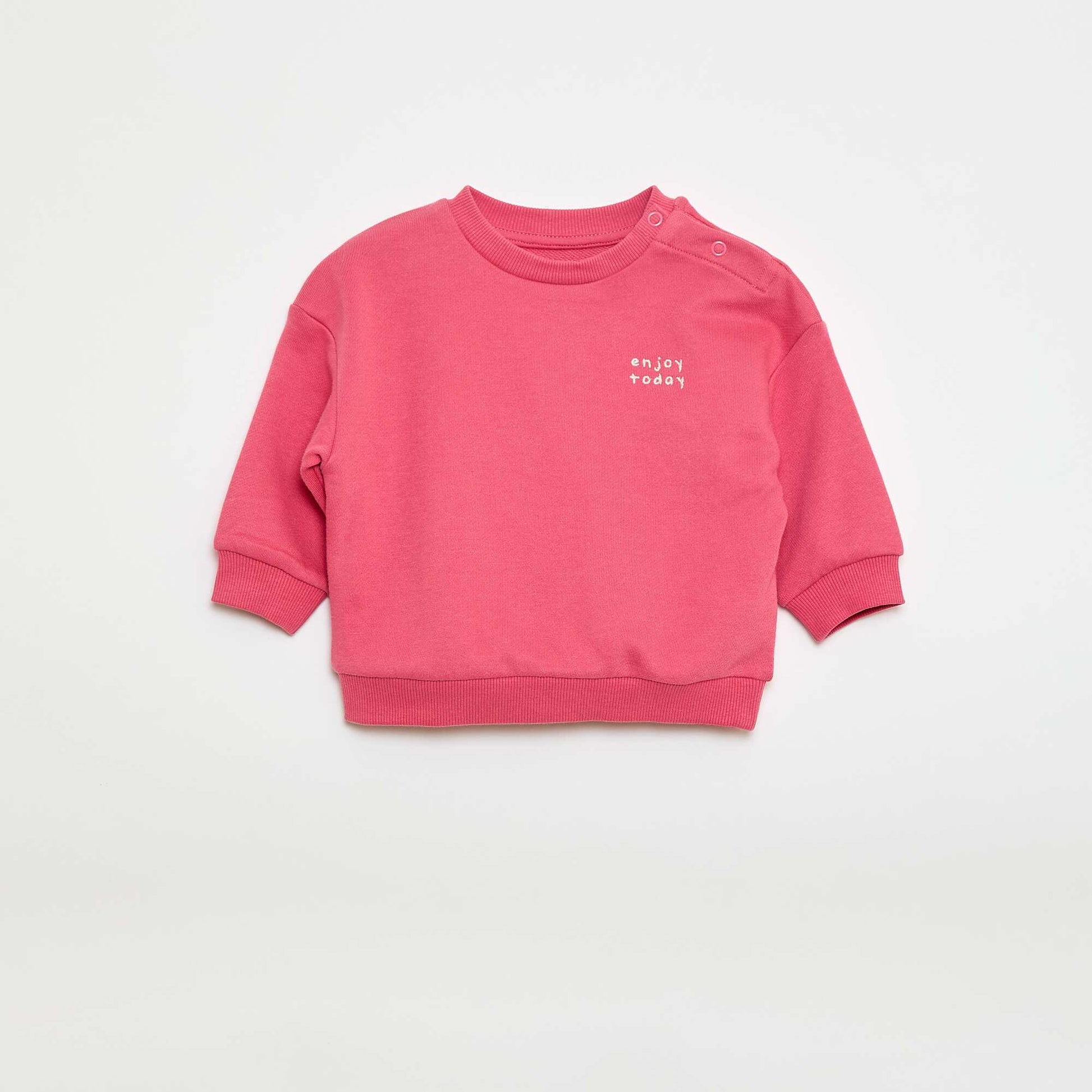 Sweat mouliné en french terry ROSE