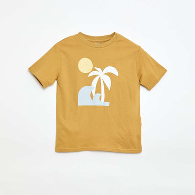 T-shirt à manches courtes imprimé BEIGE