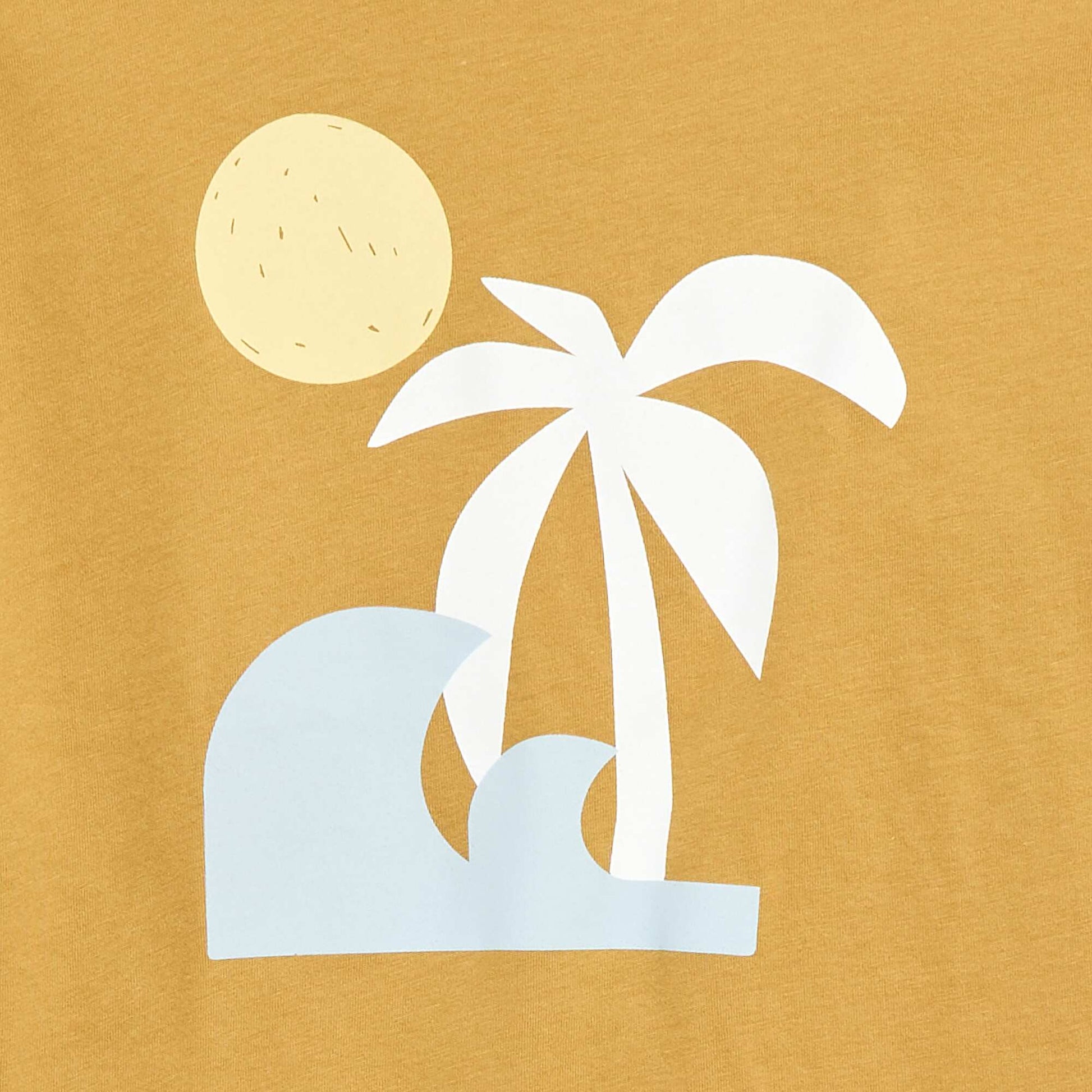 T-shirt à manches courtes imprimé BEIGE