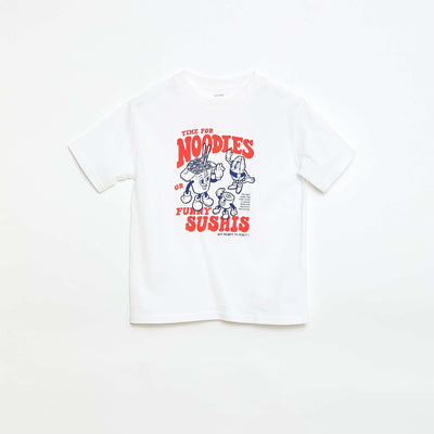 T-shirt à manches courtes imprimé BLANC