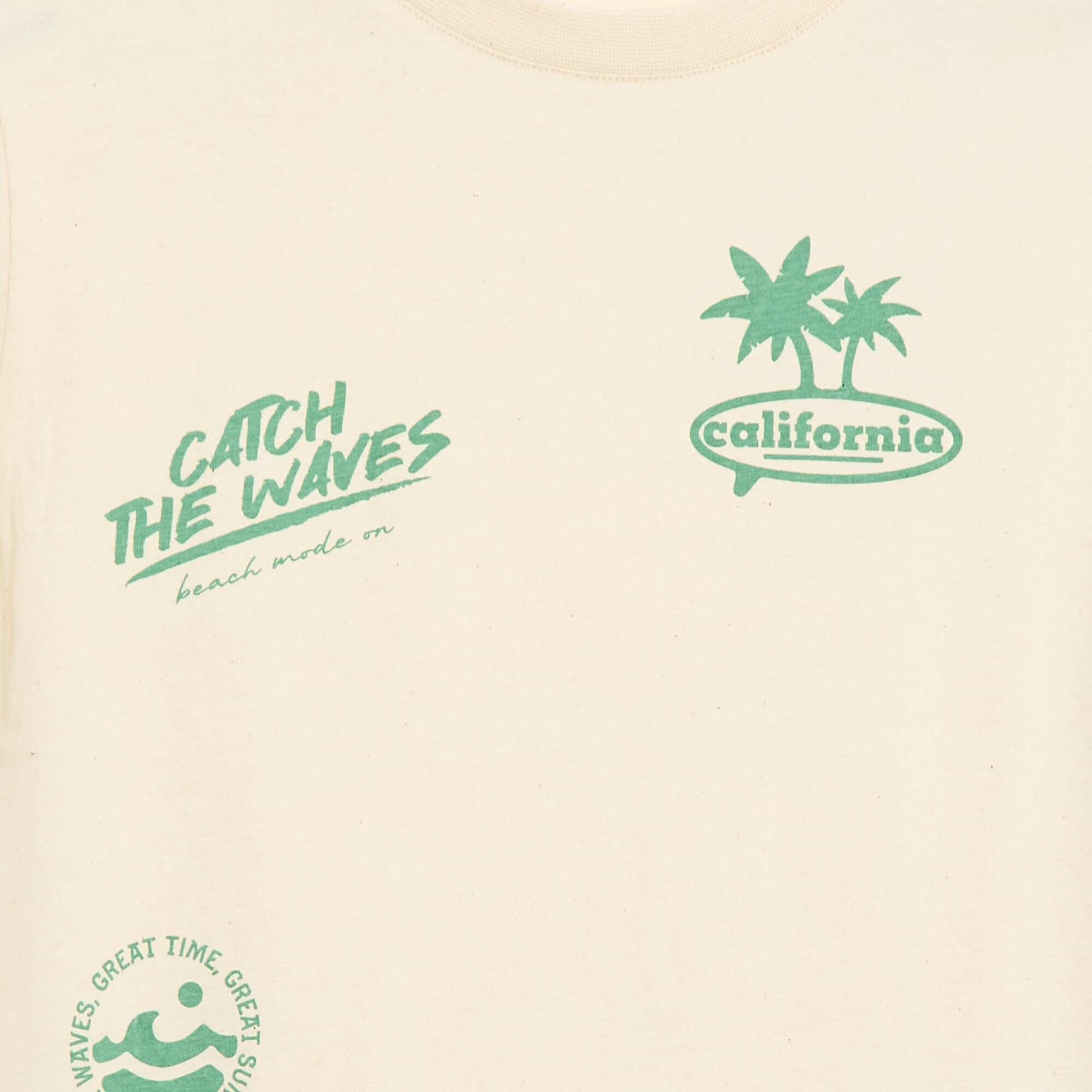 T-shirt à manches courtes imprimé BEIGE
