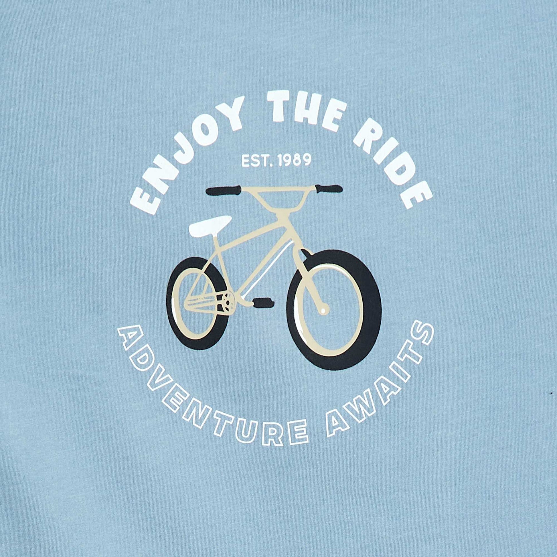 T-shirt à manches courtes imprimé BLEU