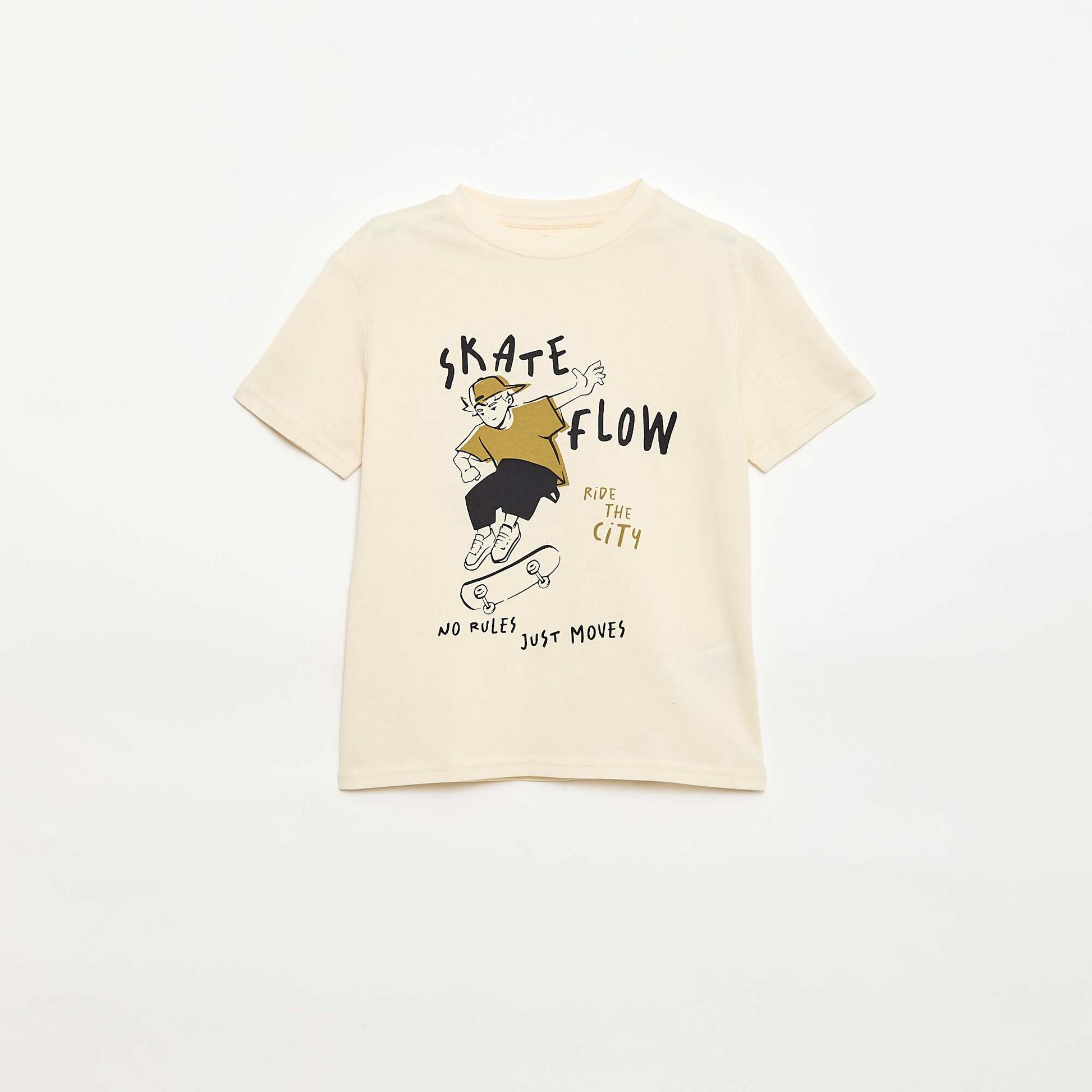 T-shirt à manches courtes imprimé BLANC