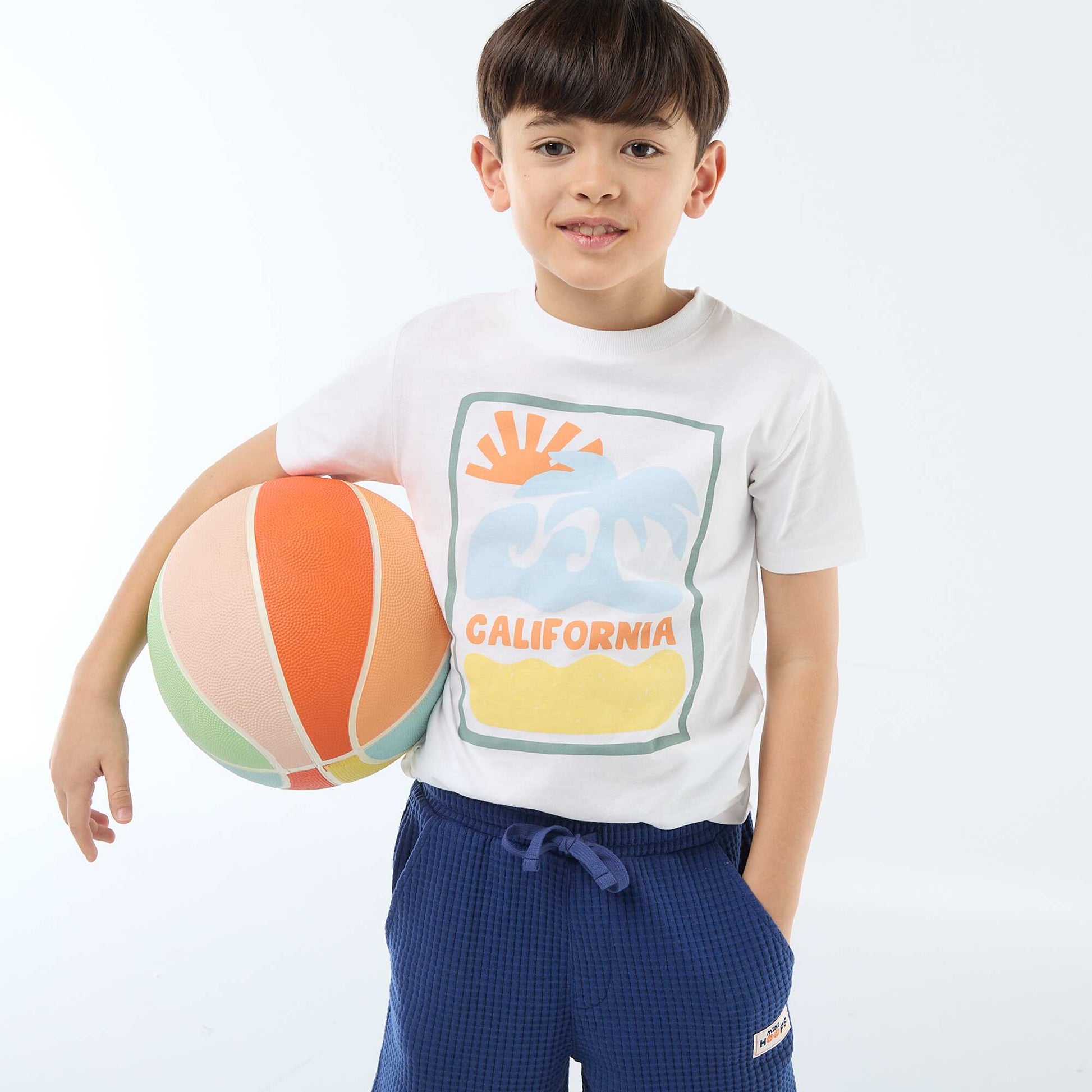 T-shirt à manches courtes imprimé BLANC
