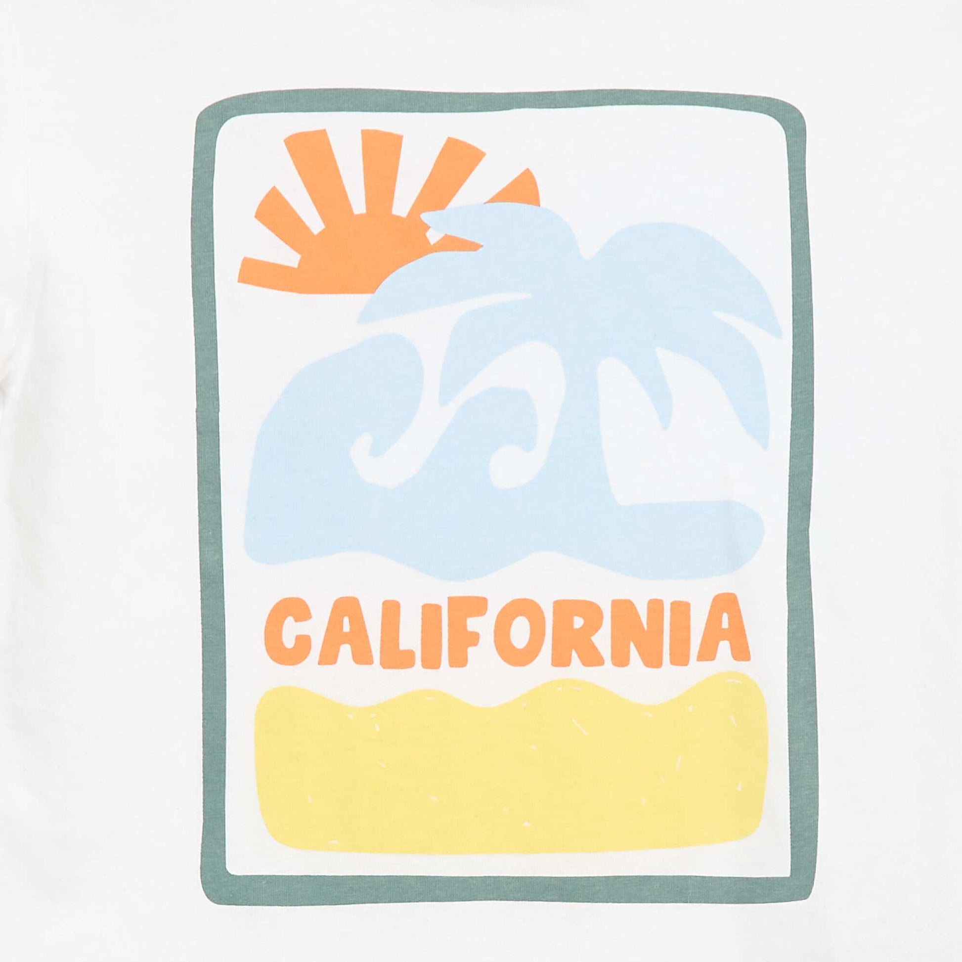 T-shirt à manches courtes imprimé BLANC