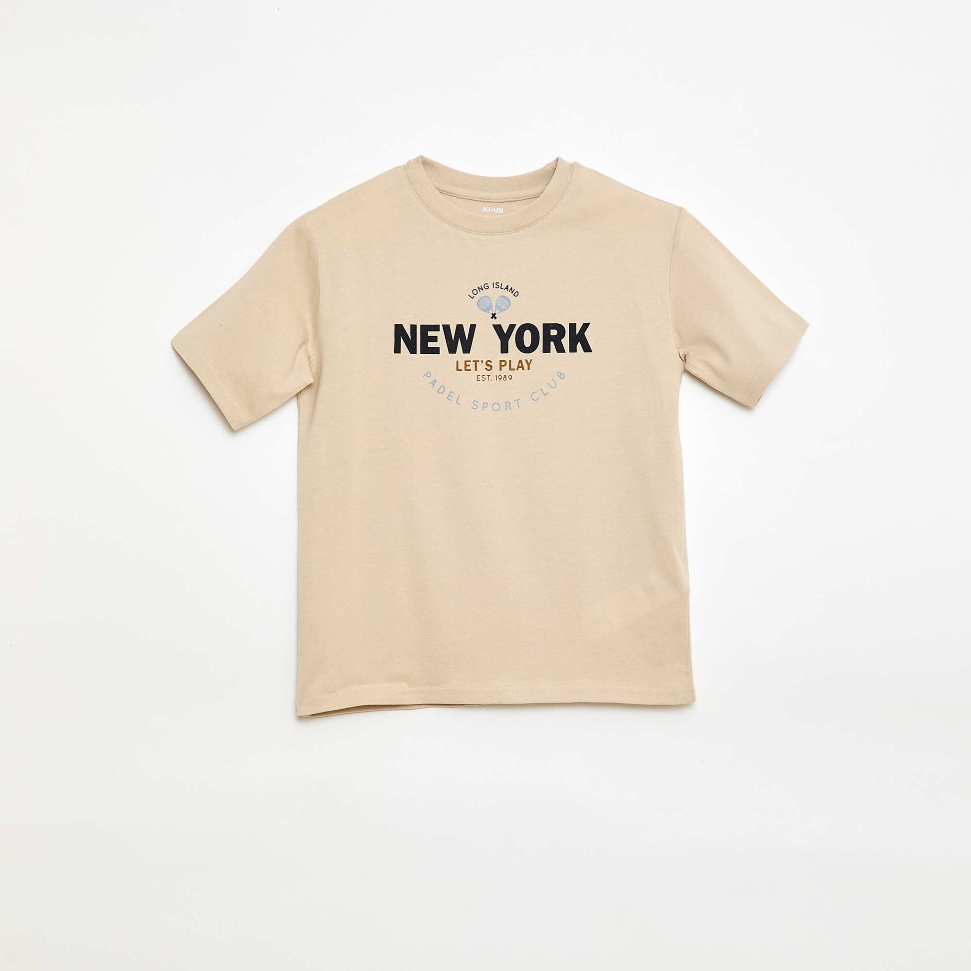 T-shirt à manches courtes imprimé BEIGE
