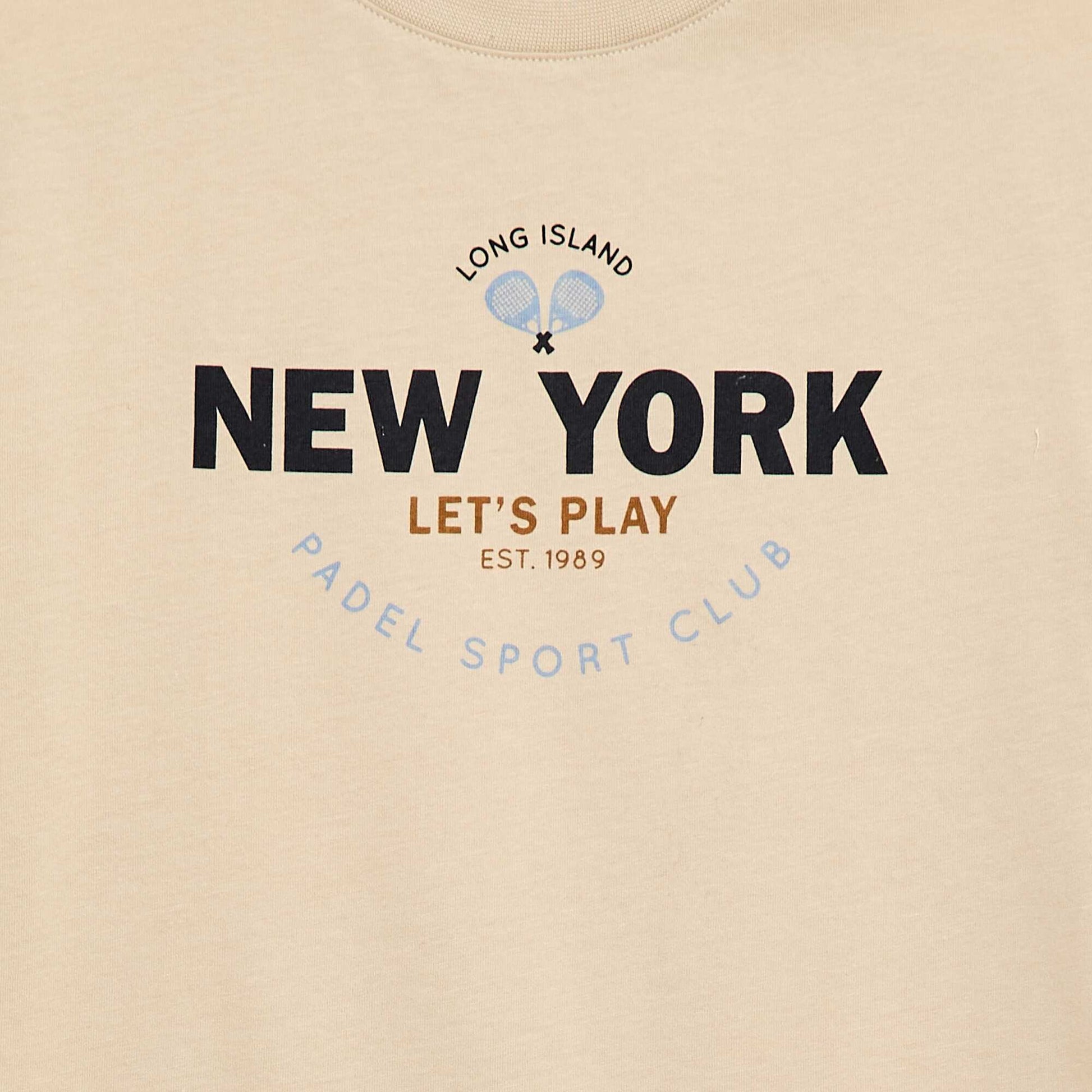 T-shirt à manches courtes imprimé BEIGE
