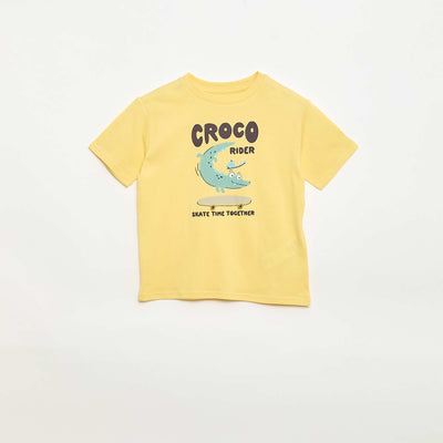T-shirt à manches courtes imprimé JAUNE