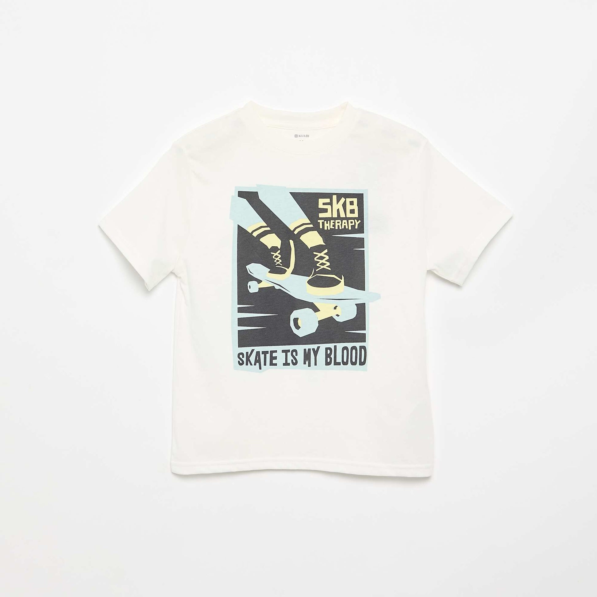 T-shirt à manches courtes imprimé BLANC