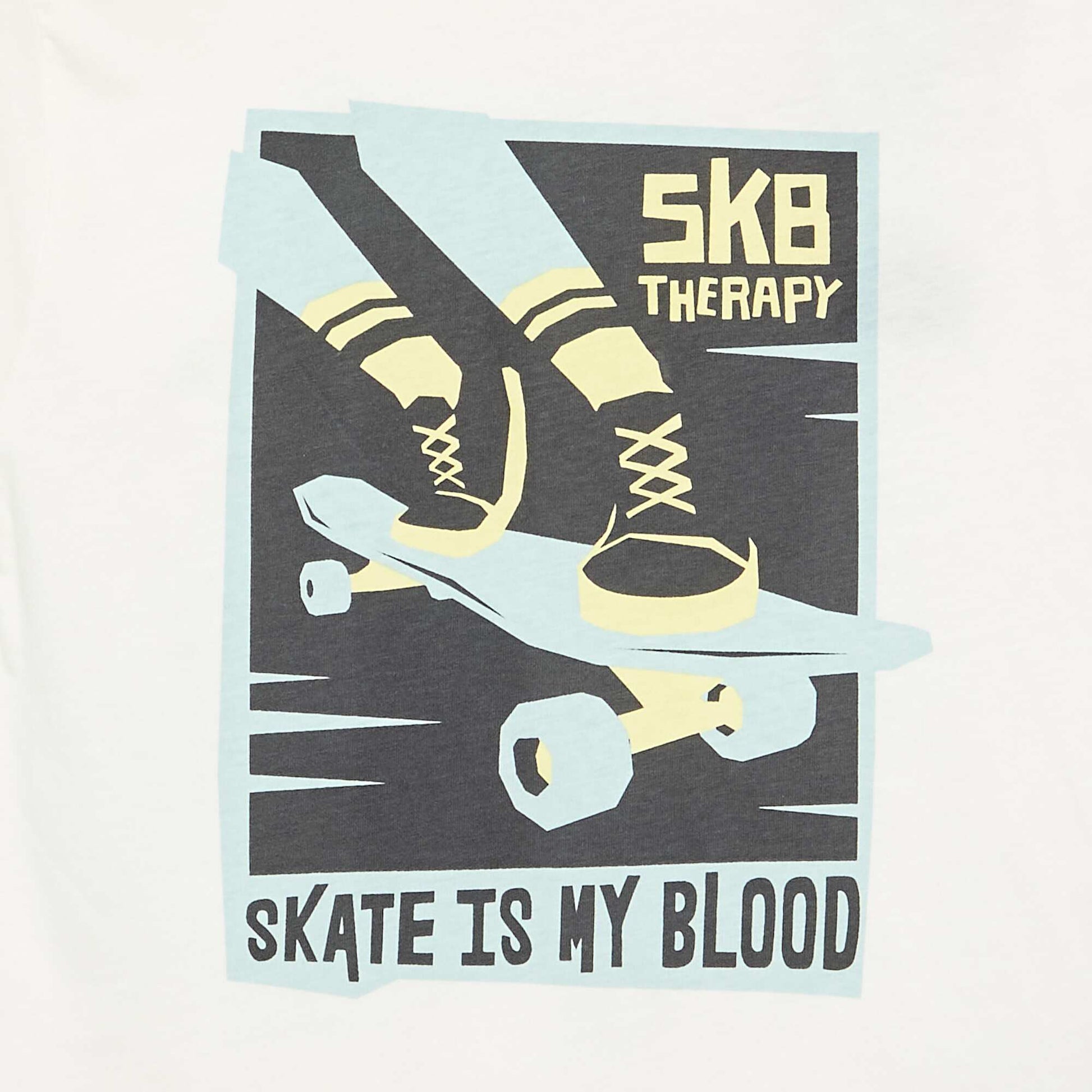 T-shirt à manches courtes imprimé BLANC