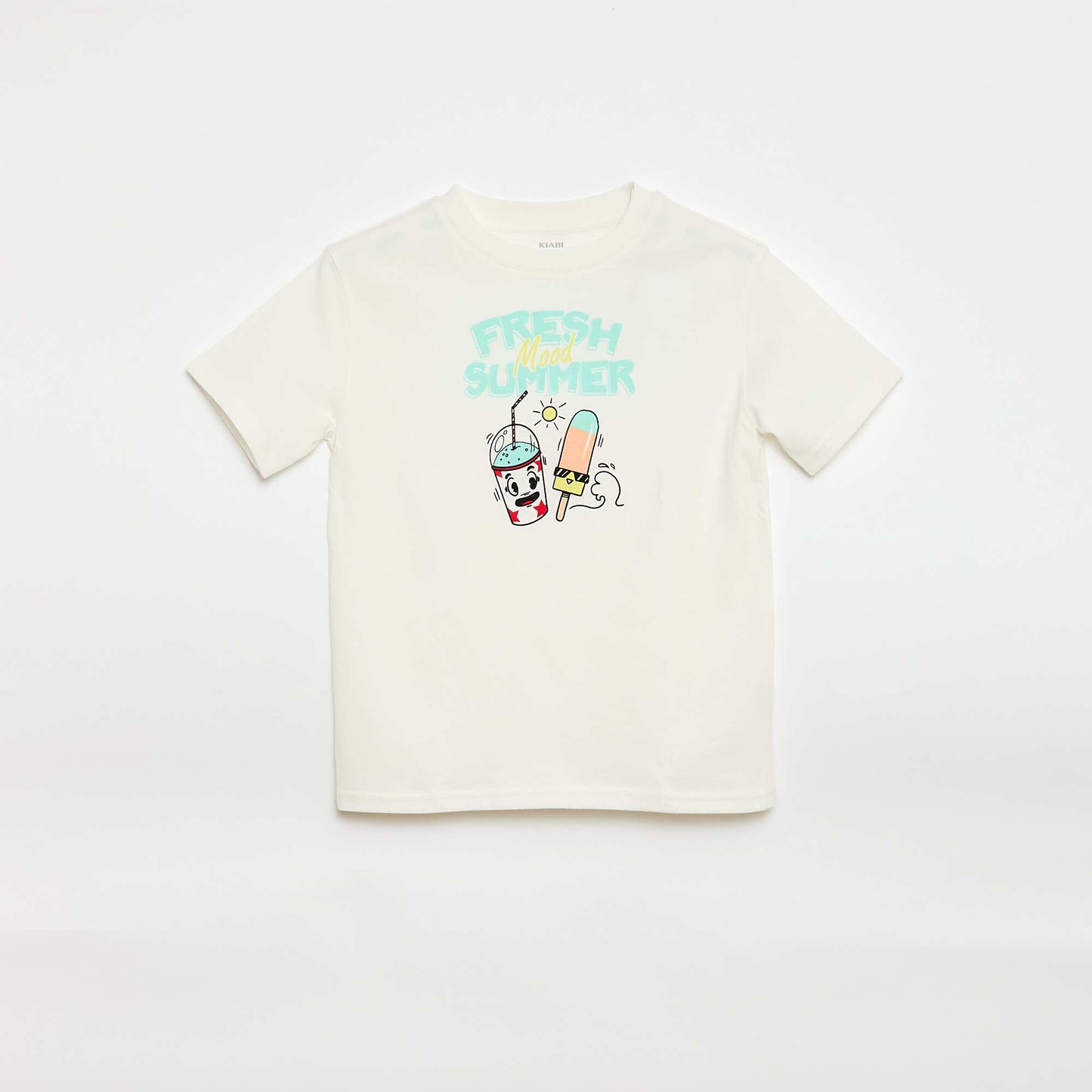 T-shirt à manches courtes imprimé BEIGE