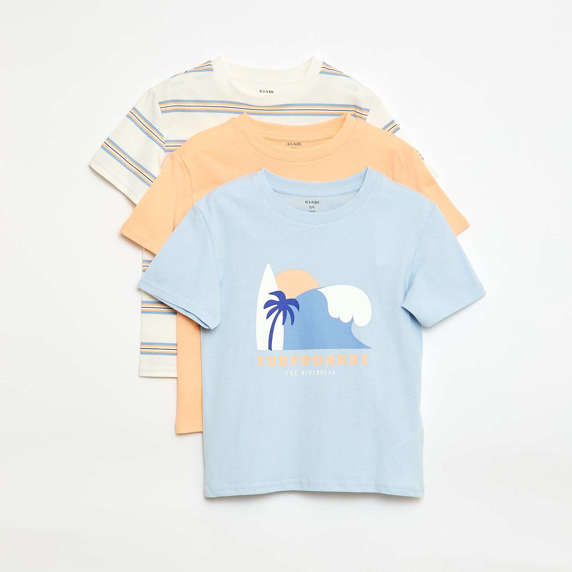 Lot de 3 t-shirts en coton ORANGE