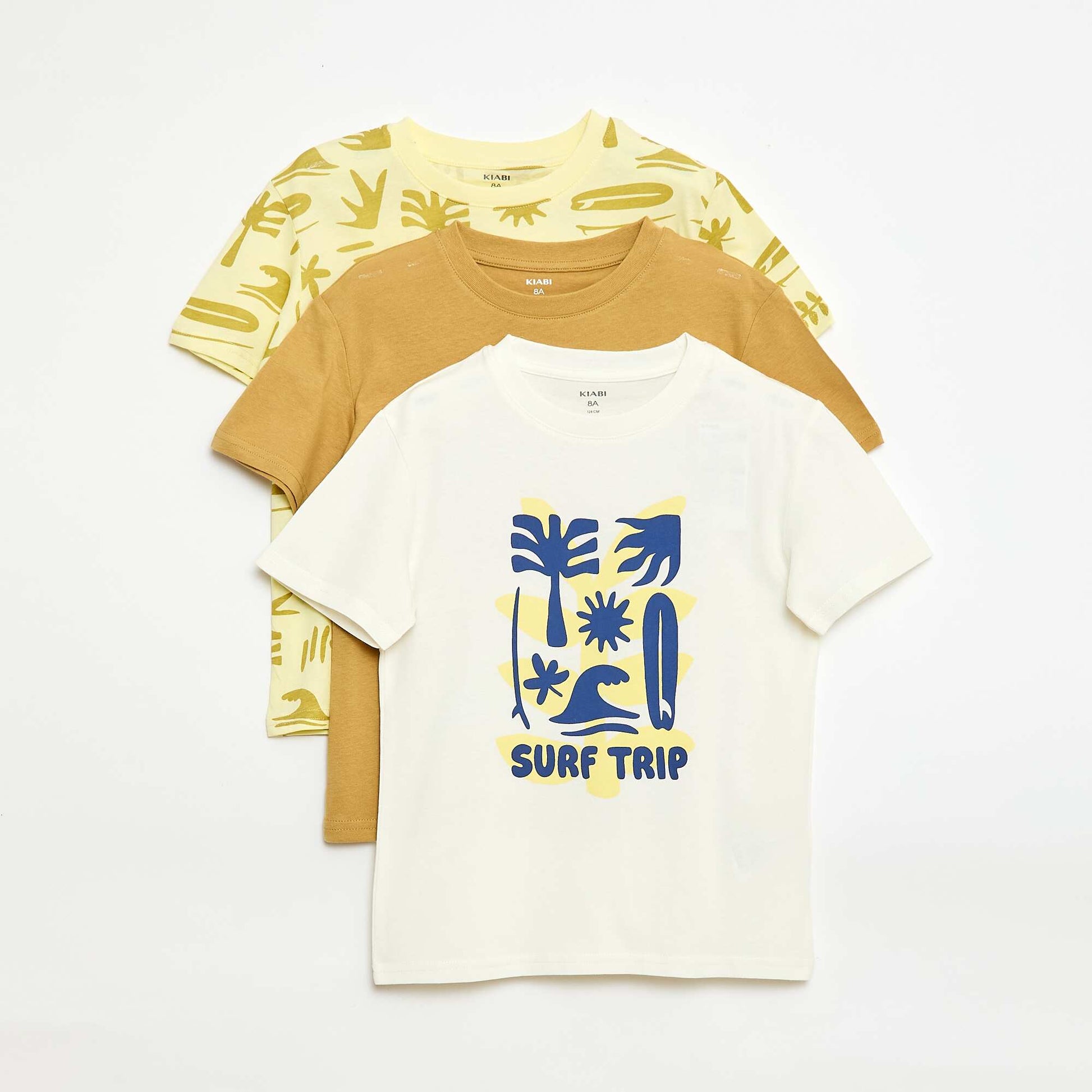 Lot de 3 t-shirts en coton JAUNE