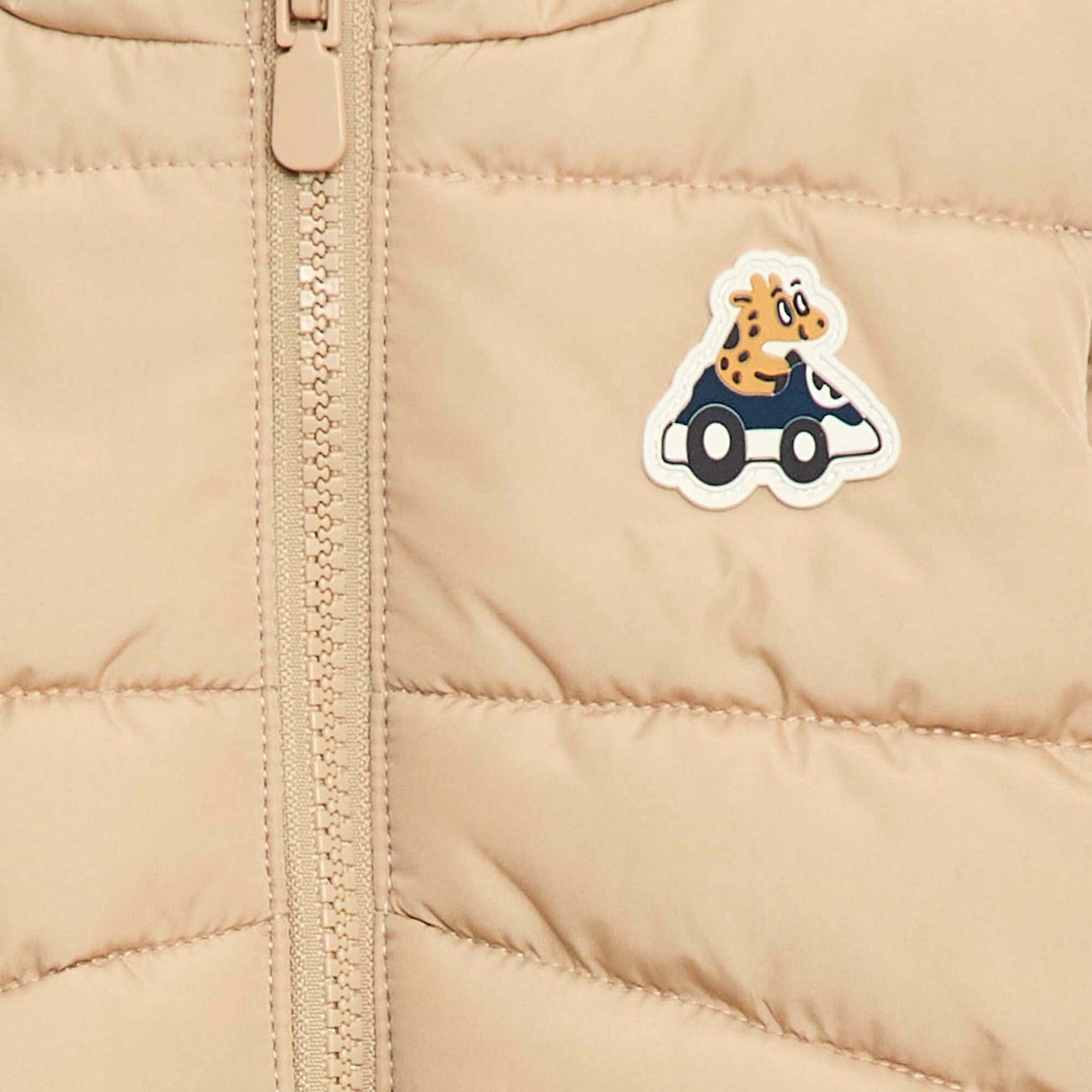Doudoune à capuche matelassée sans manches BEIGE