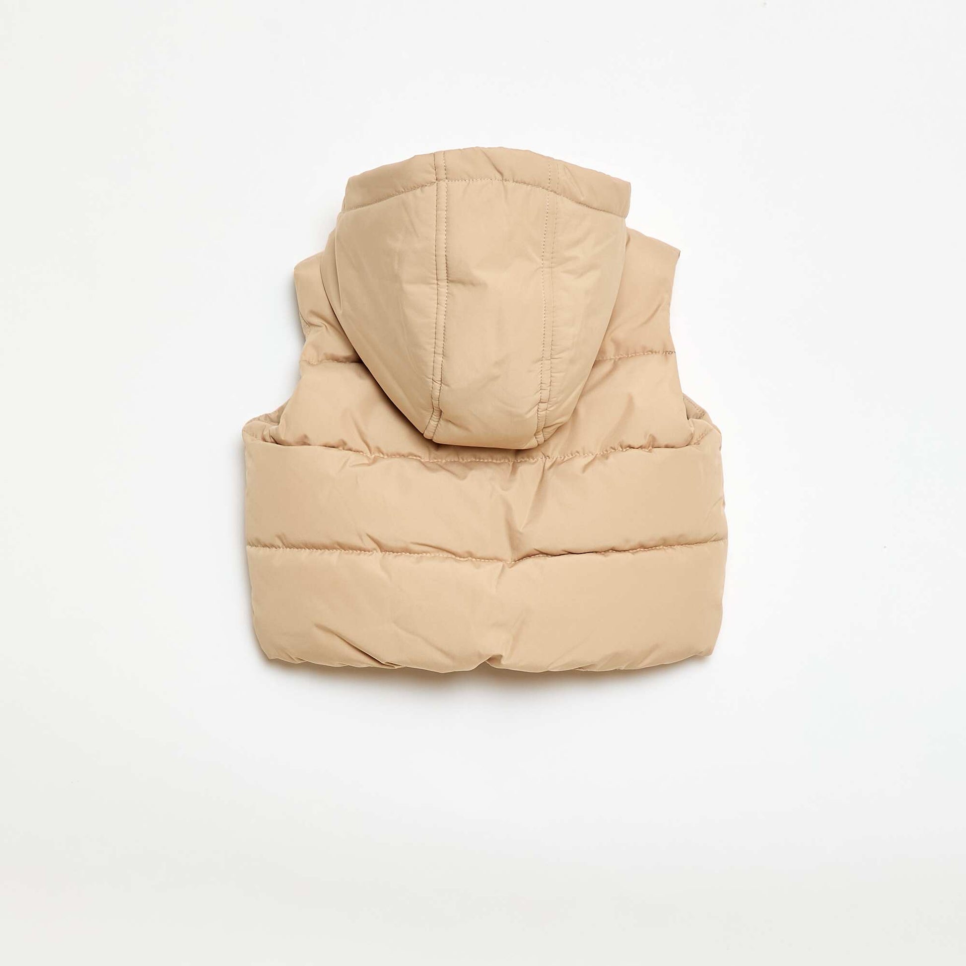 Doudoune à capuche matelassée sans manches BEIGE