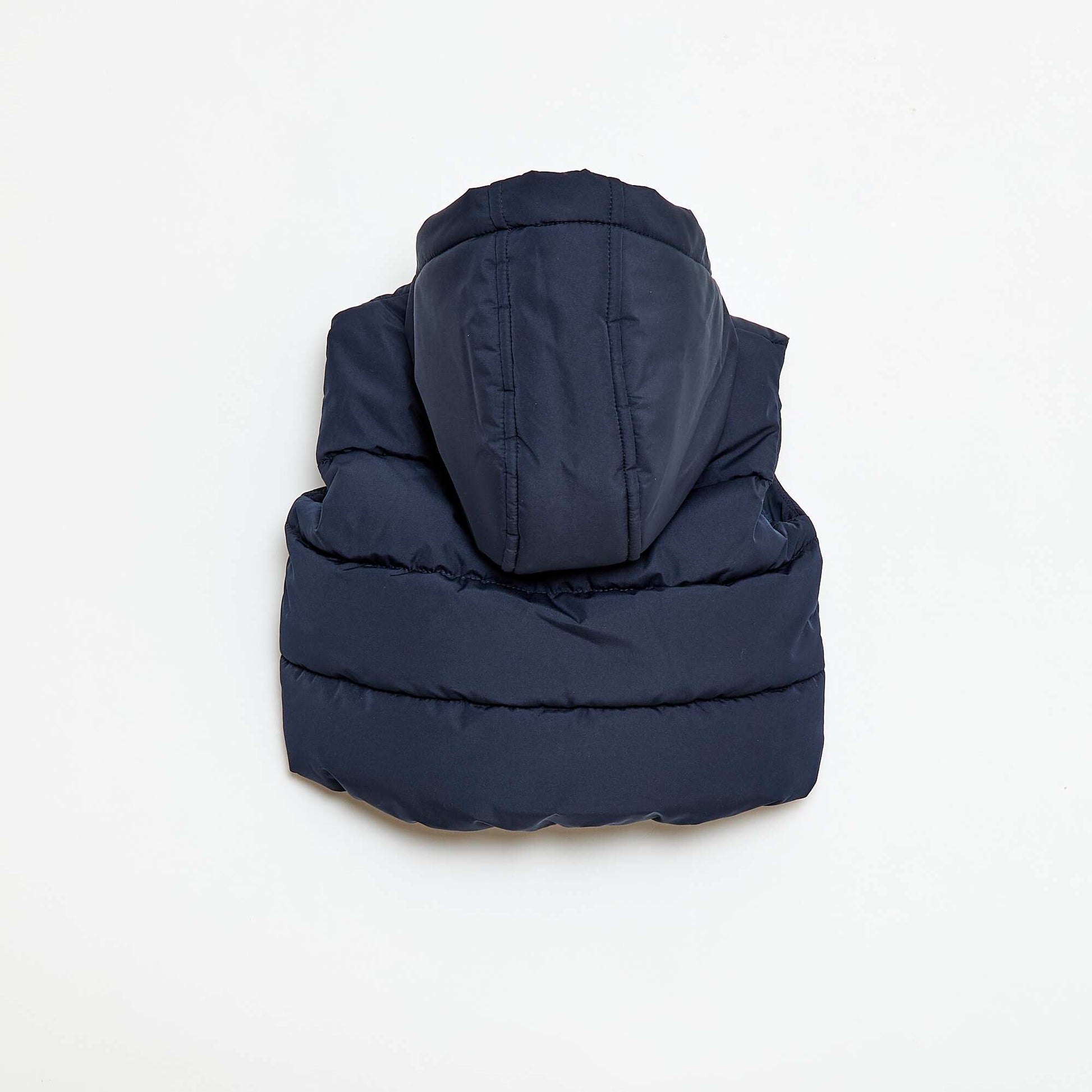 Doudoune à capuche matelassée sans manches BLEU MARINE