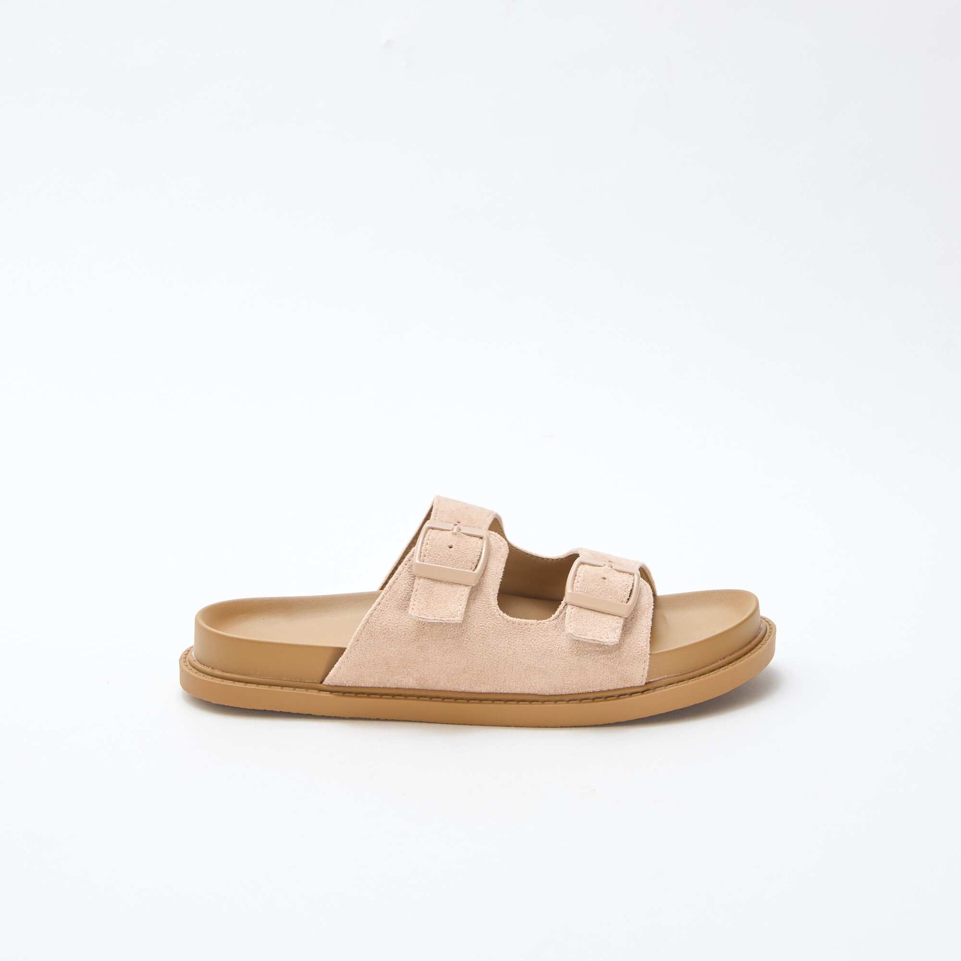 Mules en suédine à double bride BEIGE
