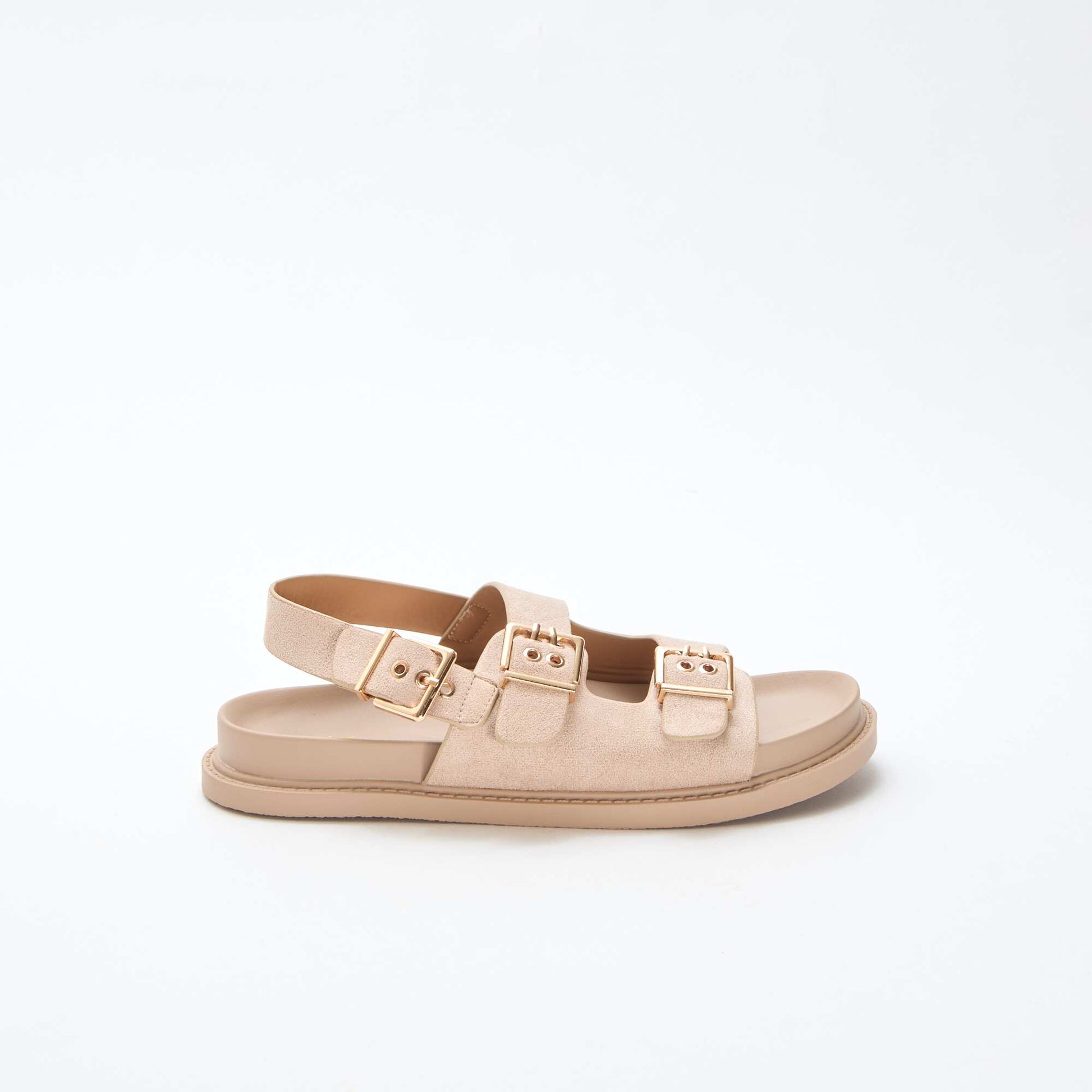 Mules en suédine avec brides ajustables à l'arrière BEIGE