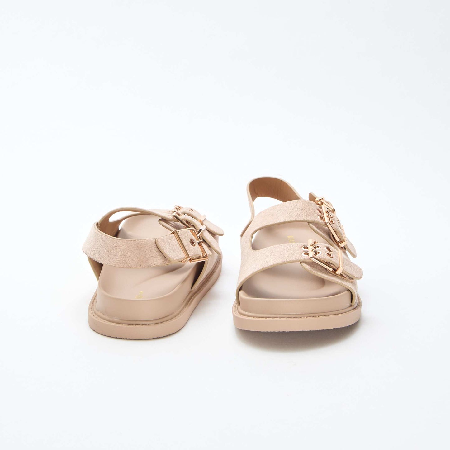 Mules en suédine avec brides ajustables à l'arrière BEIGE