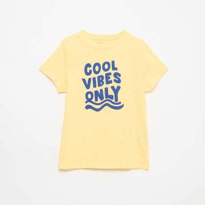 T-shirt imprimé à message JAUNE