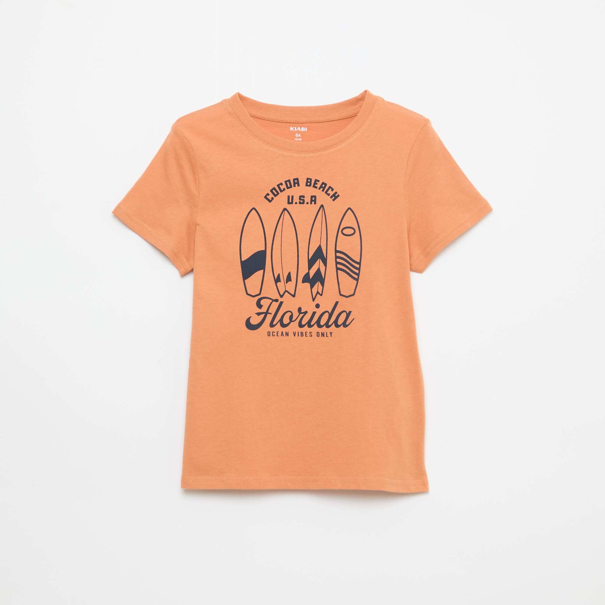 T-shirt imprimé à message MARRON