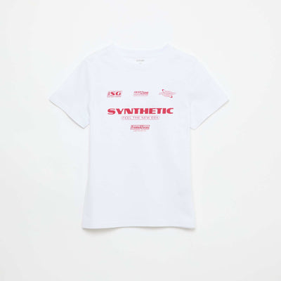 T-shirt imprimé à message BLANC