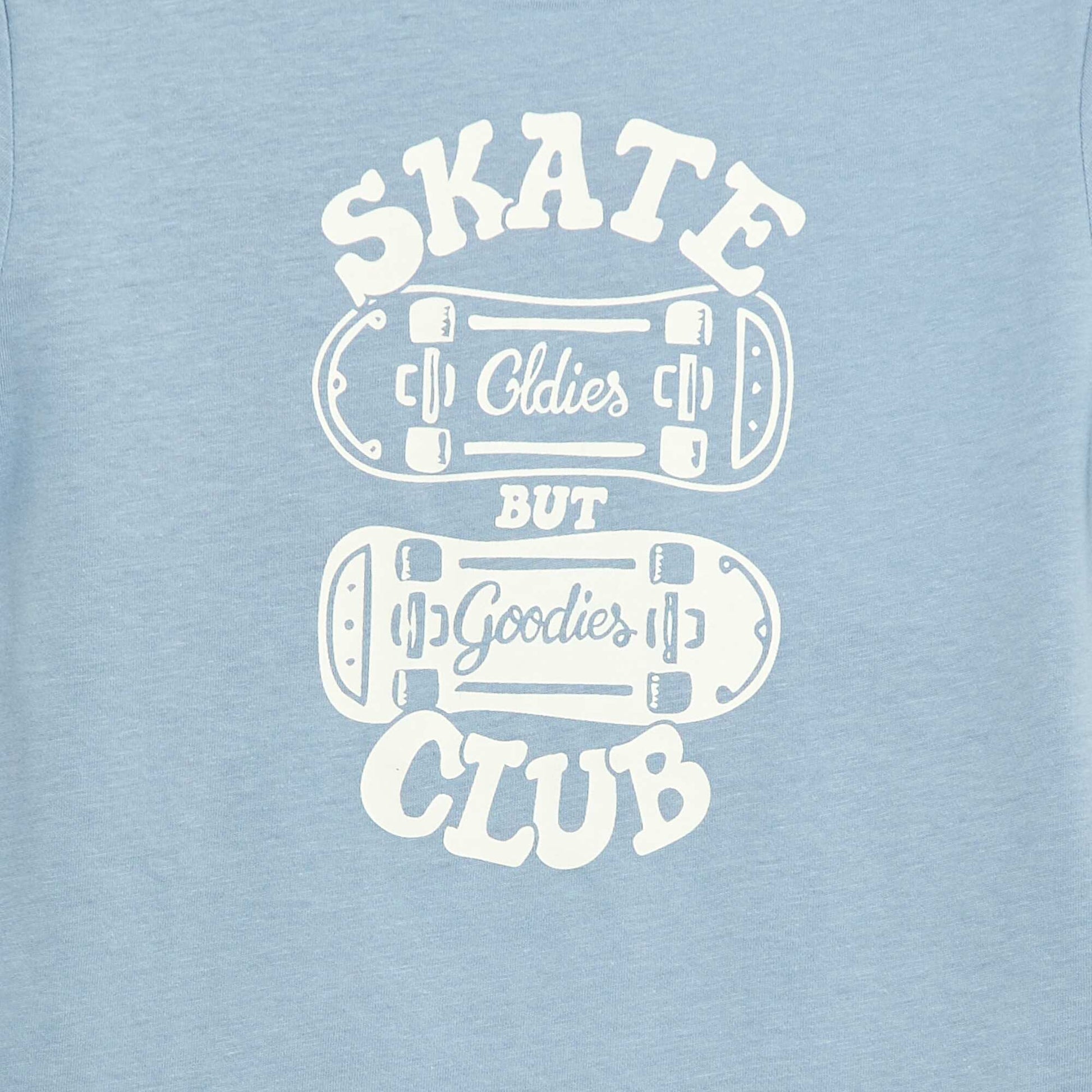 T-shirt imprimé à message BLEU