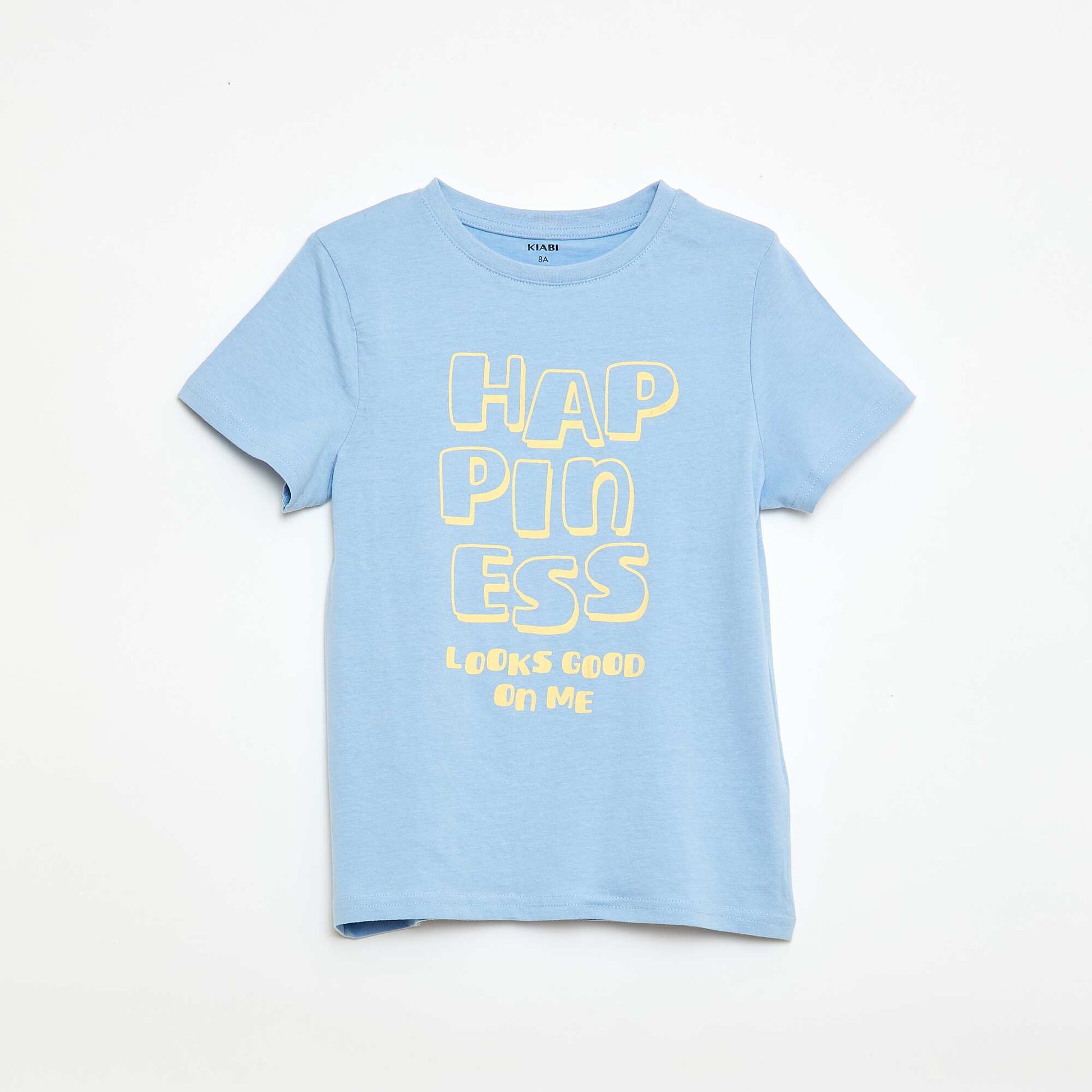 T-shirt imprimé à message BLEU