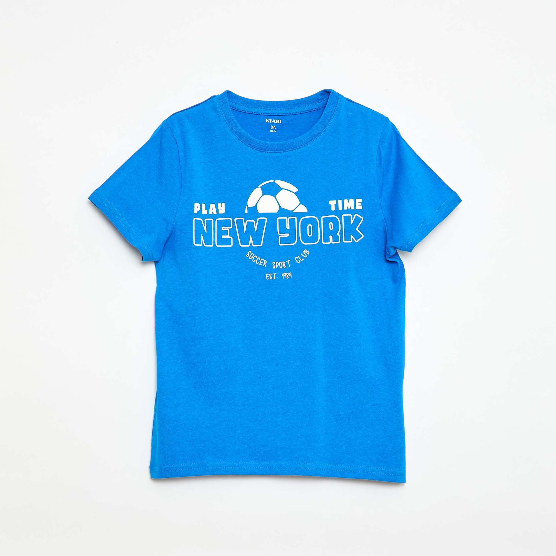 T-shirt imprimé à message BLEU