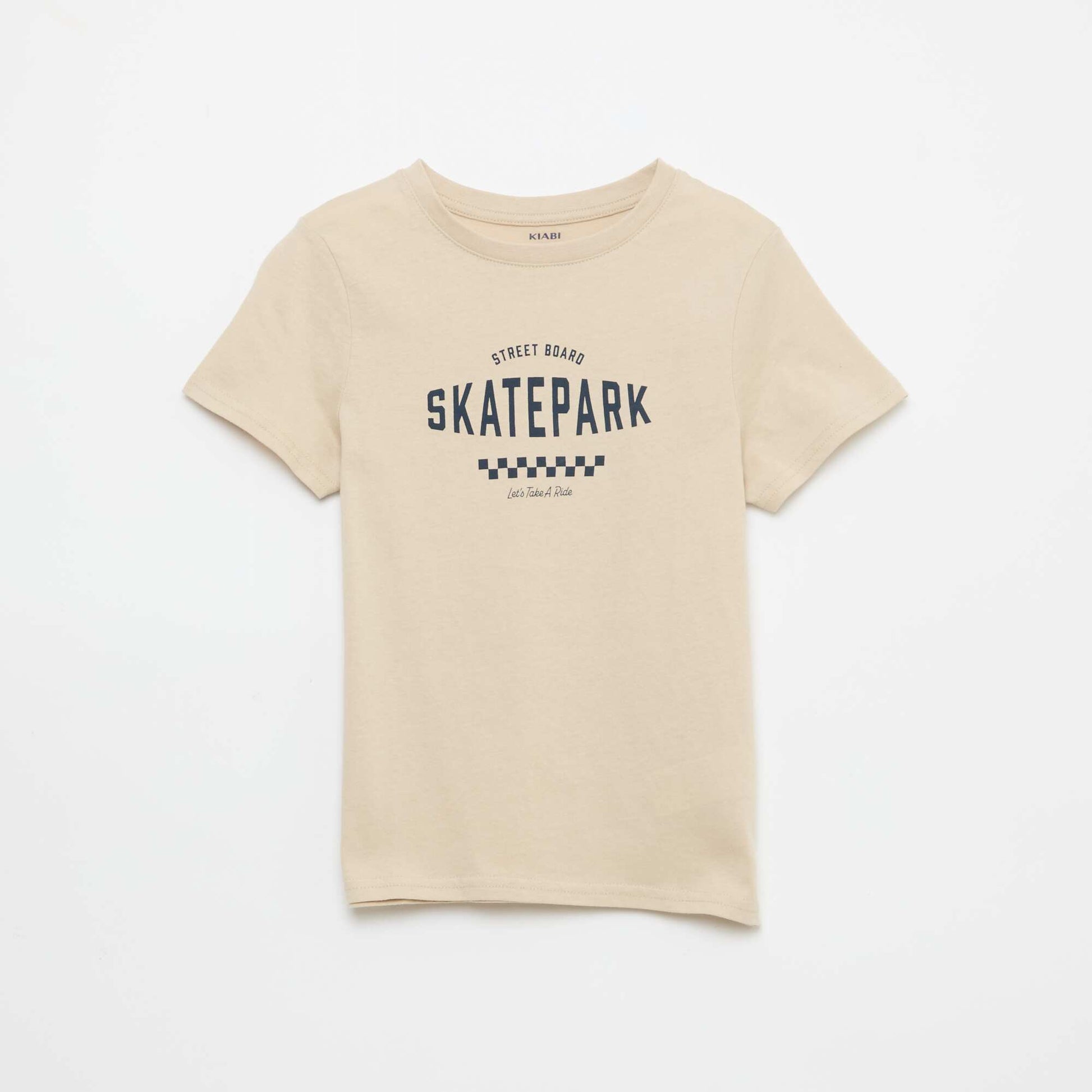 T-shirt imprimé à message BEIGE