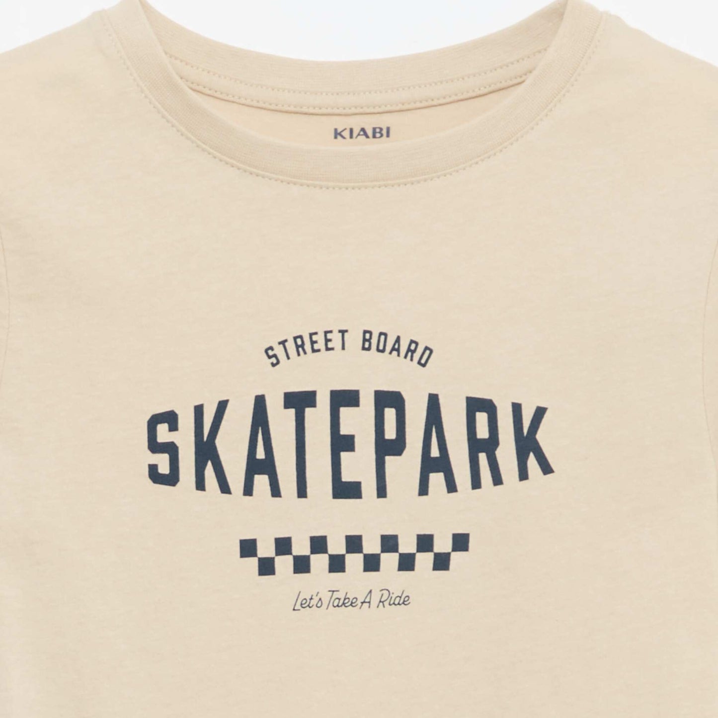 T-shirt imprimé à message BEIGE