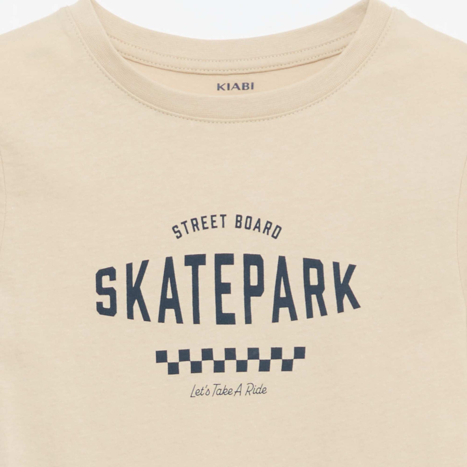 T-shirt imprimé à message BEIGE
